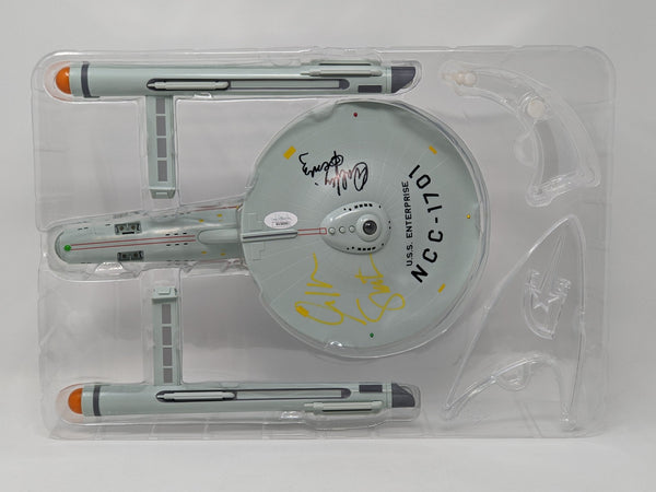 Star Trek USS Enterprise Playmates Model NCC-1701 x2 Signed Koenig Shatner JSA Certified Autograph
