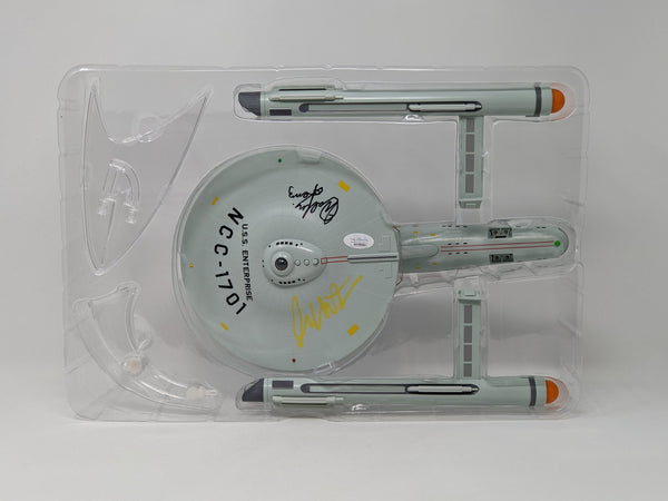 Star Trek USS Enterprise Playmates Model NCC-1701 x2 Signed Koenig Shatner JSA Certified Autograph