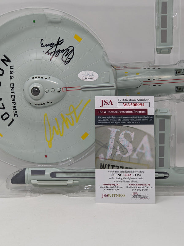 Star Trek USS Enterprise Playmates Model NCC-1701 x2 Signed Koenig Shatner JSA Certified Autograph