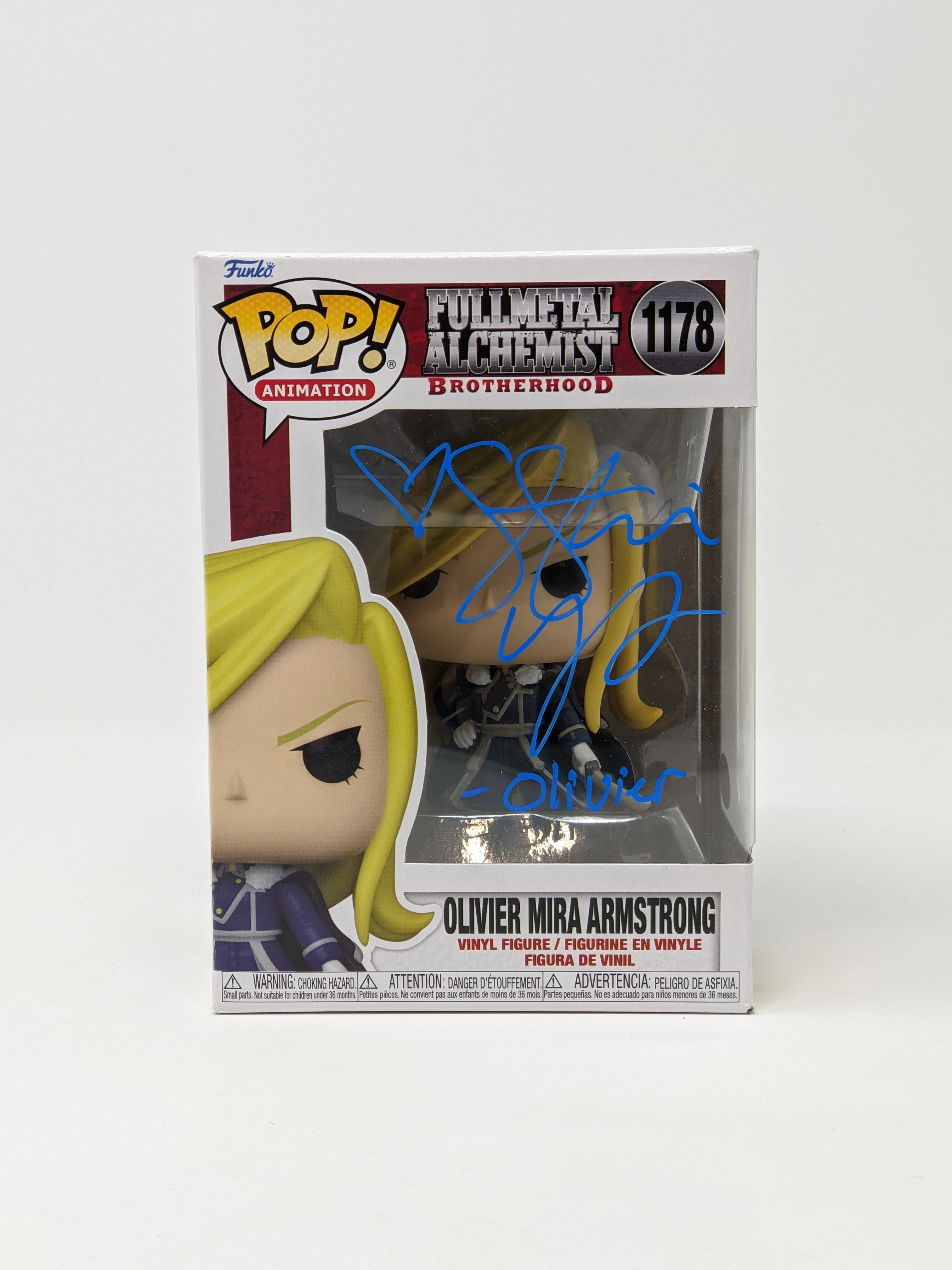 Stephanie Young Fullmetal Alchemist Oliver Mira Armstrong #1178 Signed Funko Pop JSA COA Certified Autograph GalaxyCon