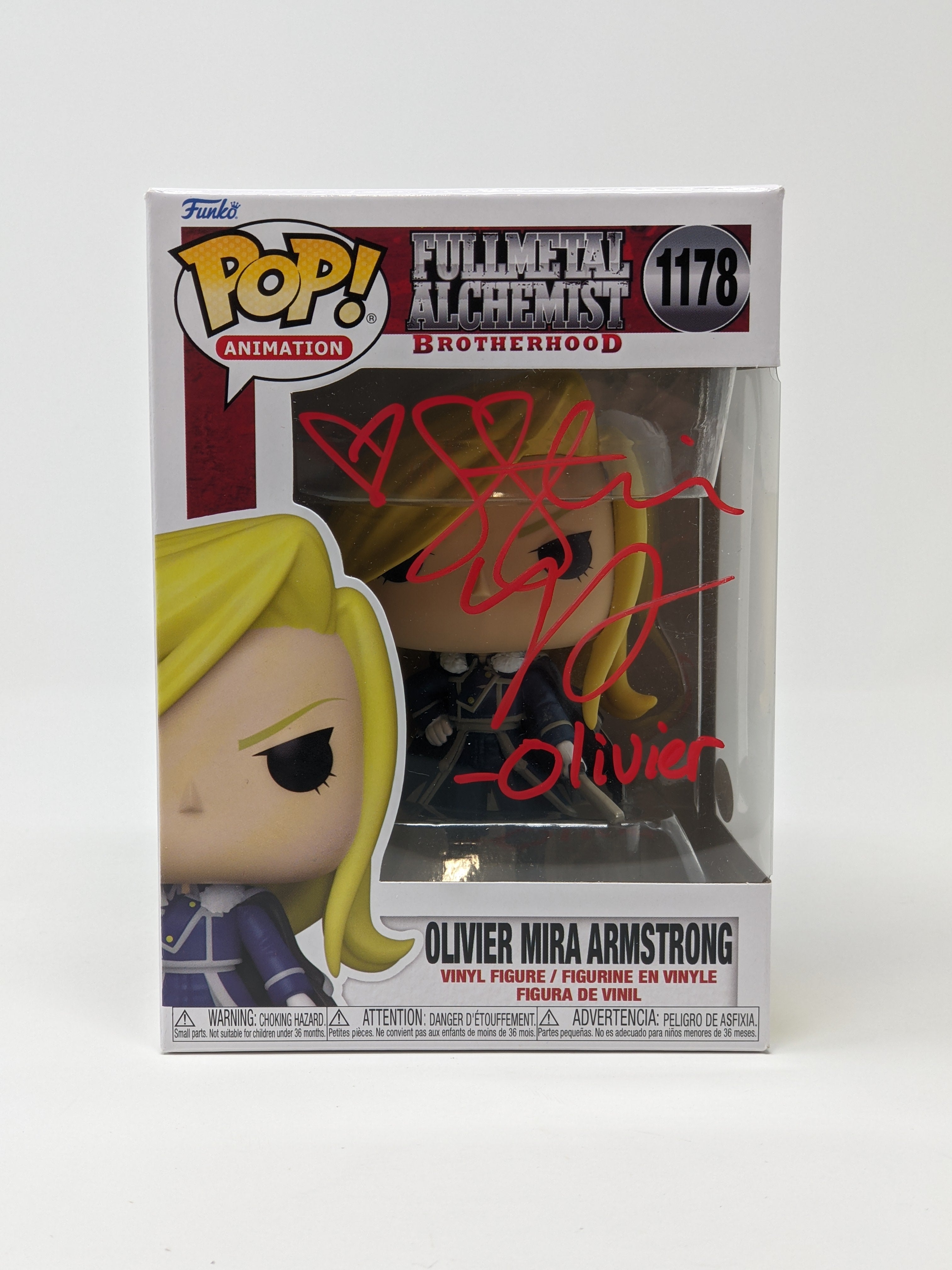 Stephanie Young Fullmetal Alchemist Olivier Mira Armstrong #1178 Signed Funko Pop JSA Certified Autograph
