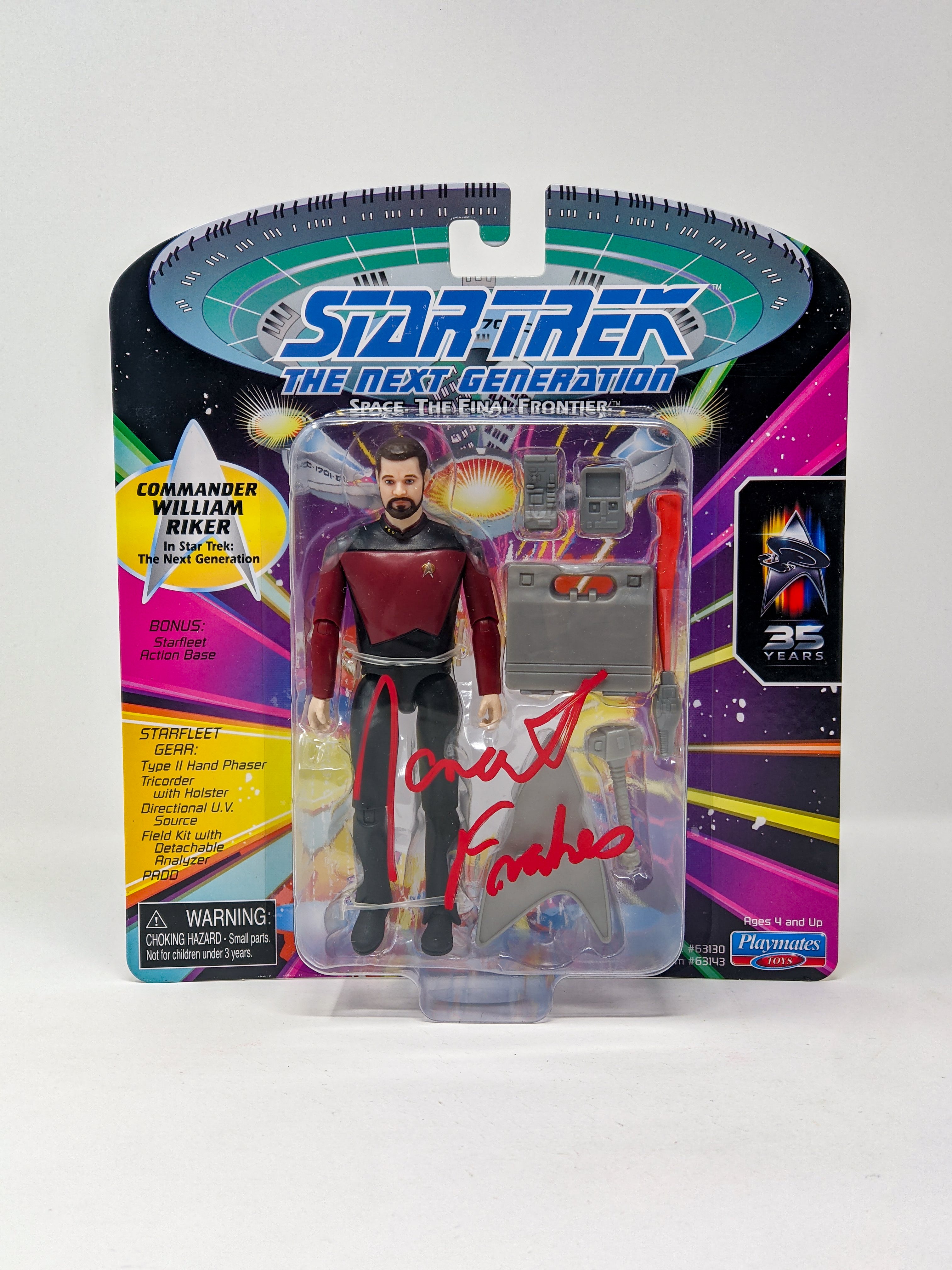 Jonathan Frakes Star Trek Commander William Riker Playmates Action Figure Signed JSA Certified Autograph