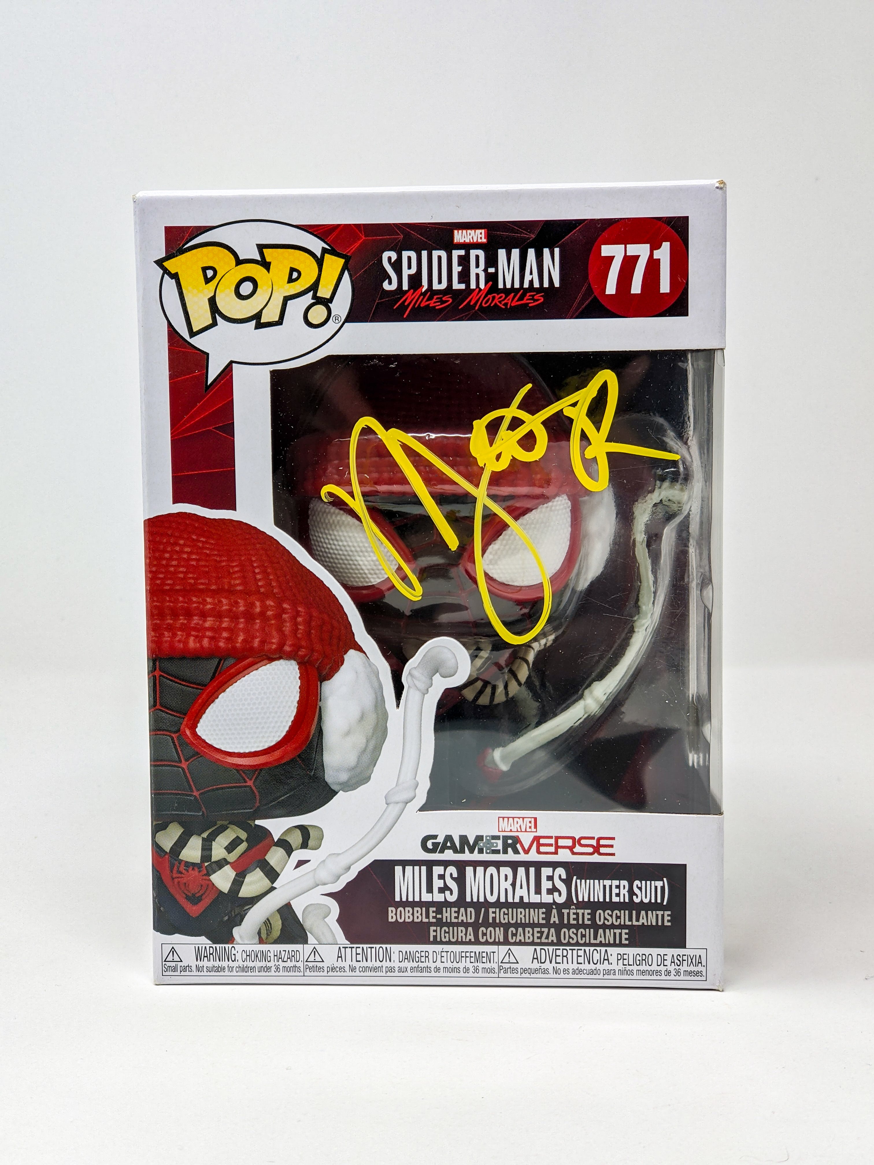 Nadji Jeter Spider-Man Miles Morales Winter Suit #771 Signed Funko Pop JSA Certified Autograph
