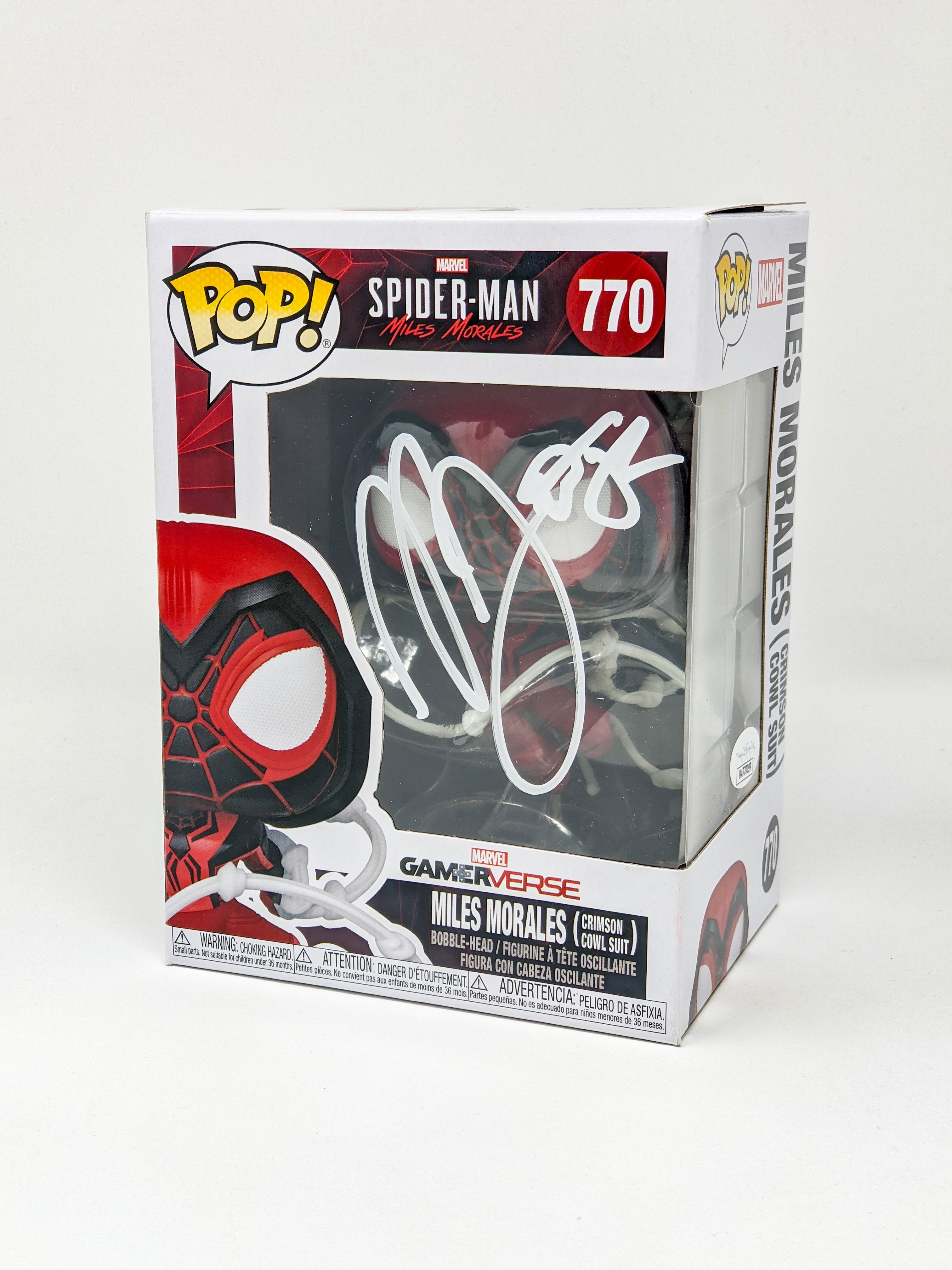 Nadji Jeter Spider-Man Miles Morales Crimson Cowl Suit  #770 Signed Funko Pop JSA Certified Autograph