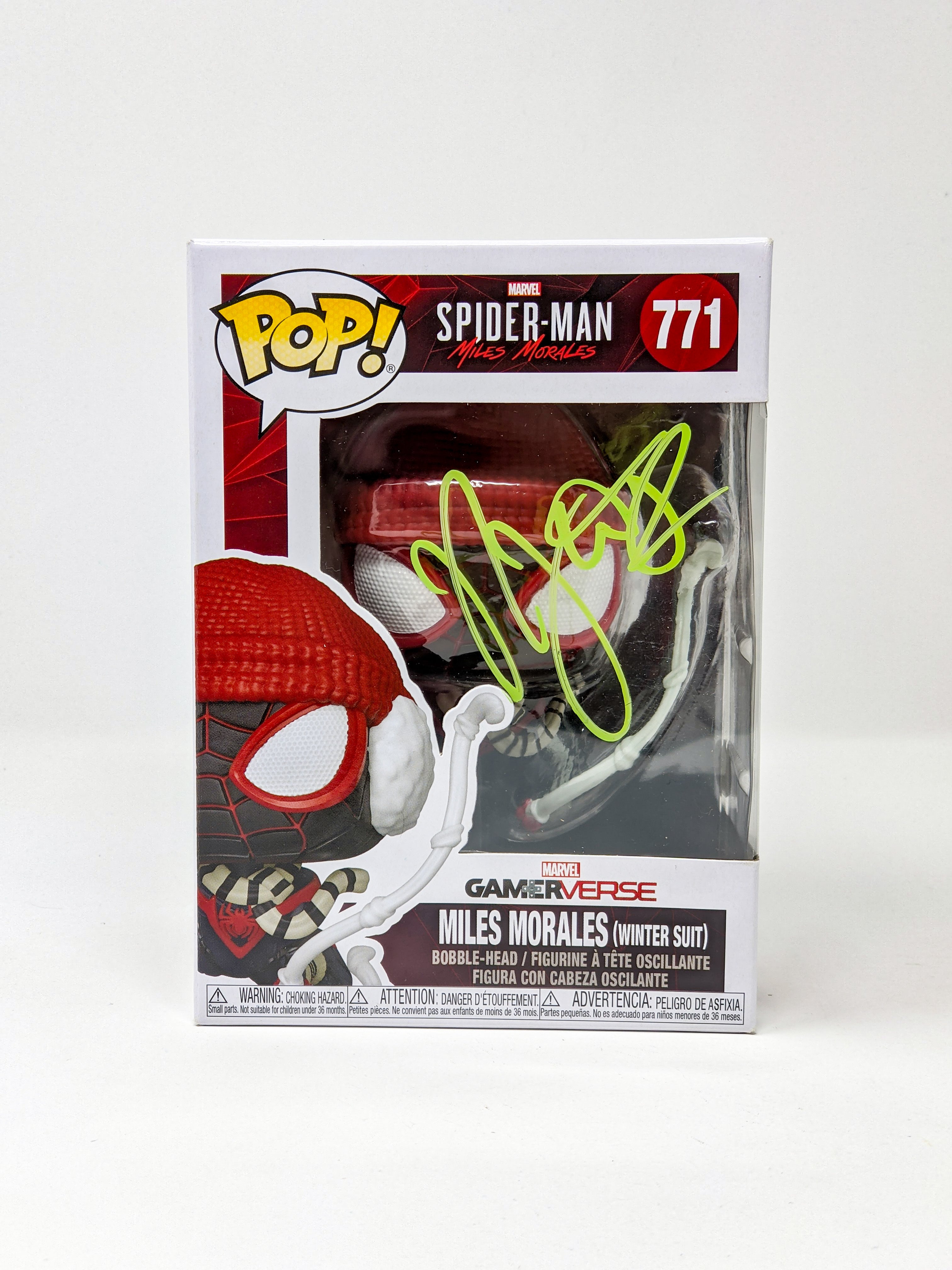 Nadji Jeter Spider-Man Miles Morales Winter Suit #771 Signed Funko Pop JSA Certified Autograph GalaxyCon