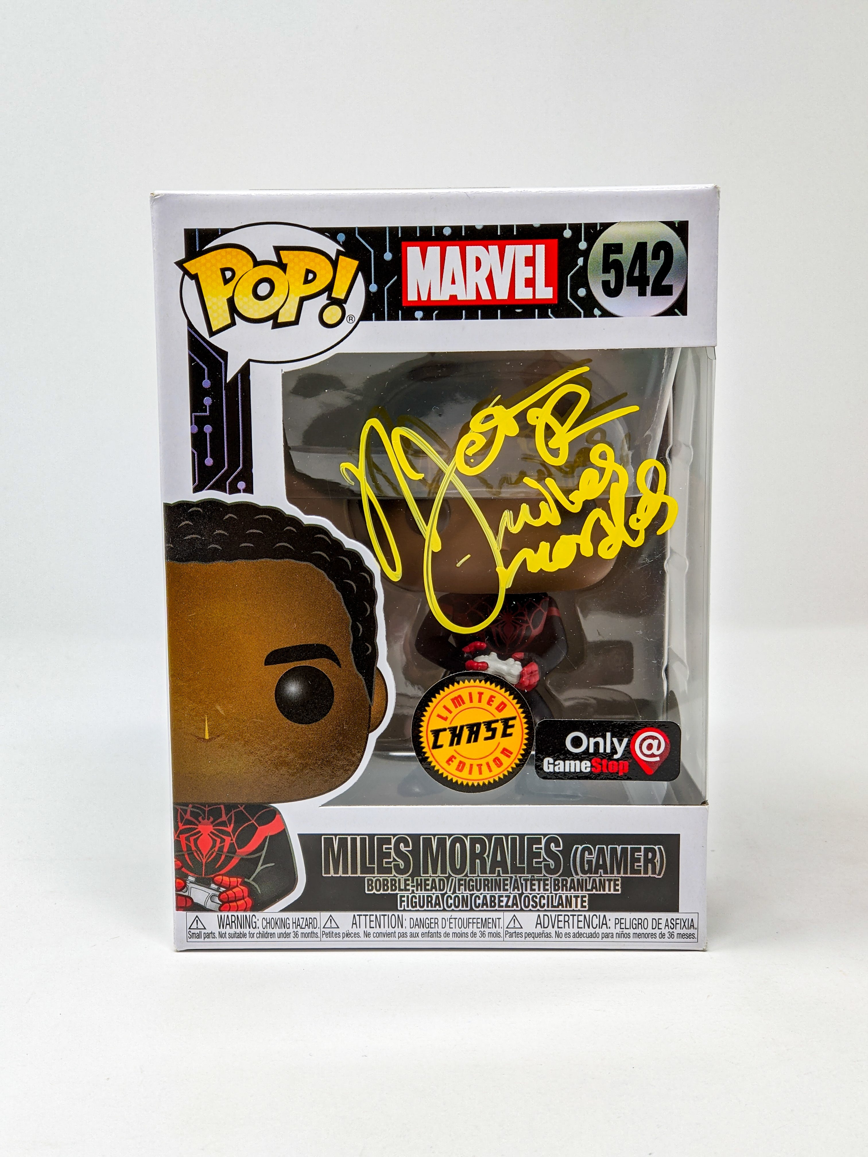 Nadji Jeter Marvel Spiderman Miles Morales (Gamer) Chase Edition #542 Signed Funko Pop JSA Certified Autograph GalaxyCon
