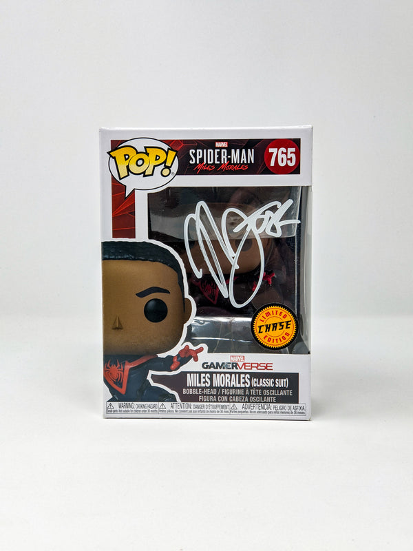 Nadji Jeter Spider-Man Miles Morales (Classic Suit) Chase Edition #765 Signed Funko Pop JSA Certified Autograph