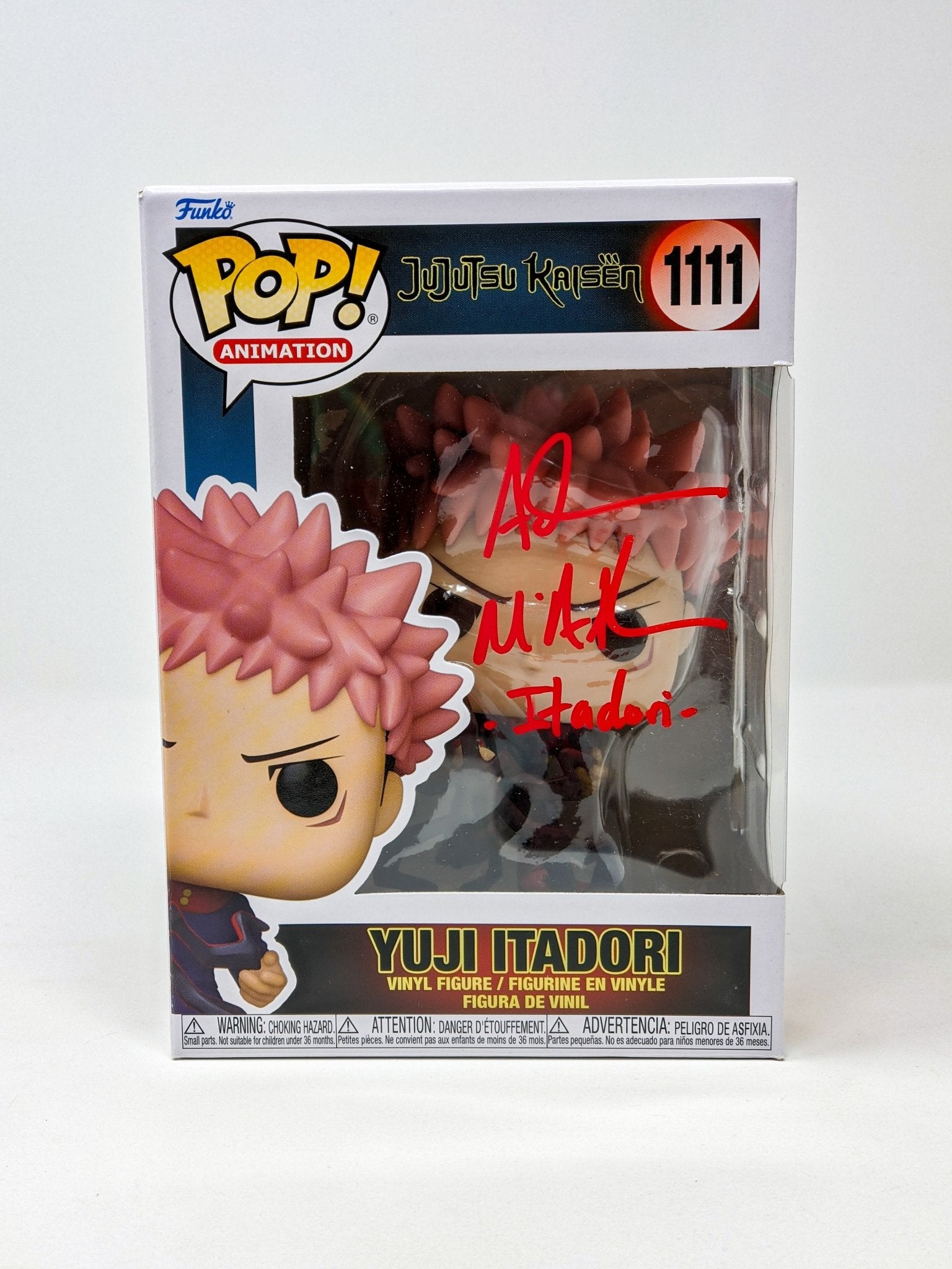 Adam McArthur Jujutsu Kaisen Yuji Itadori #1111 Signed Funko Pop JSA C