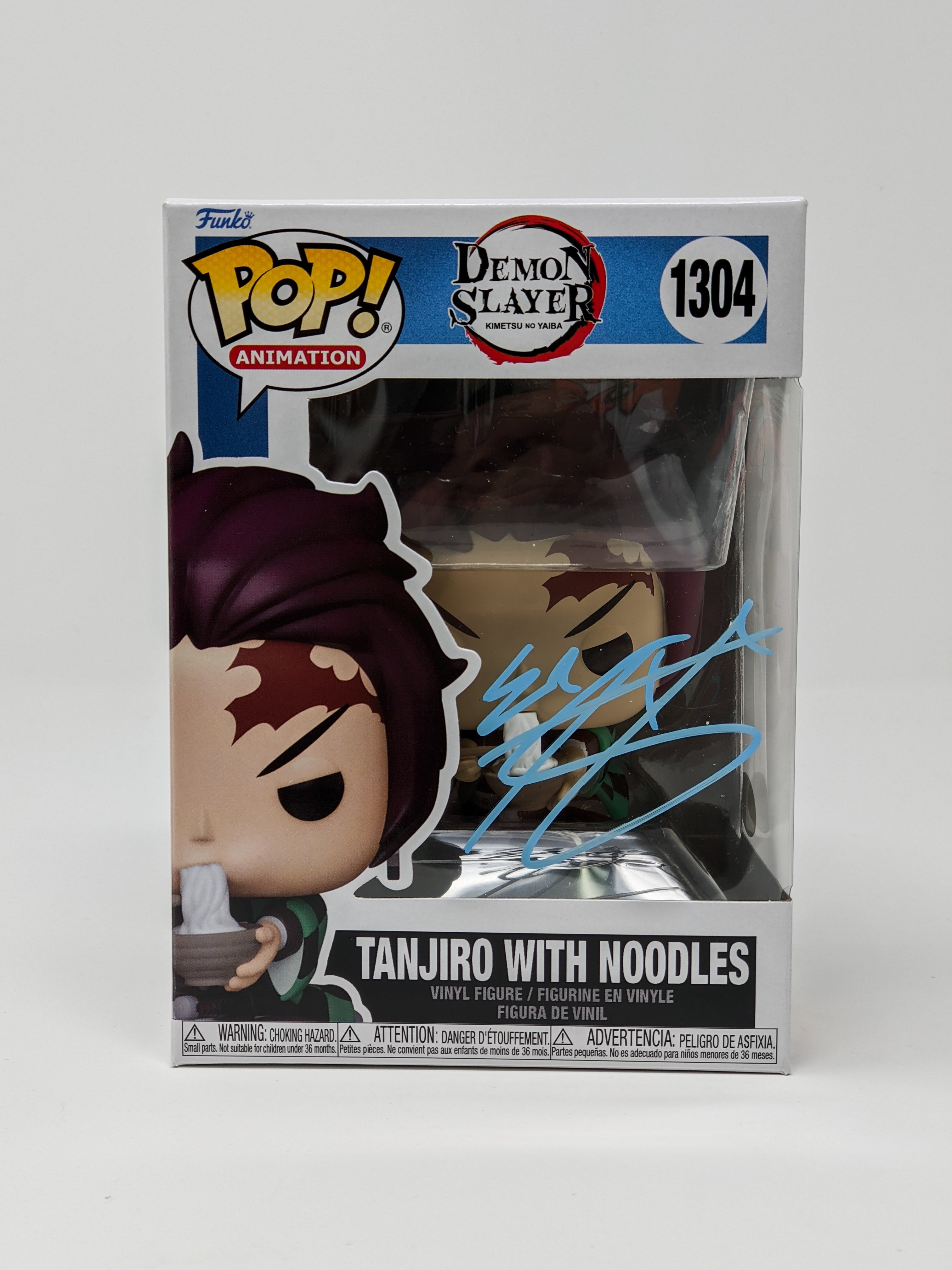Zach Aguilar Demon Slayer Tanjiro With Noodles #867 Signed Funko Pop JSA Certified Autograph GalaxyCon