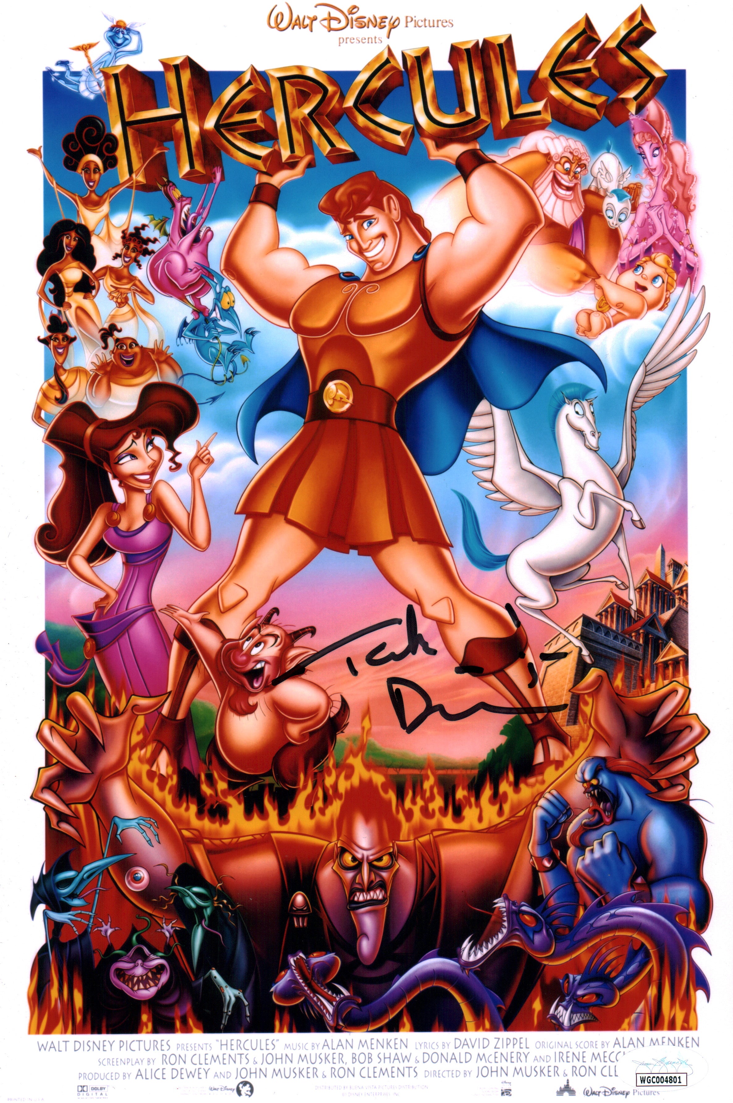 Tate Donovan Disney's Hercules 8x12 Signed Photo JSA COA Certified Autograph