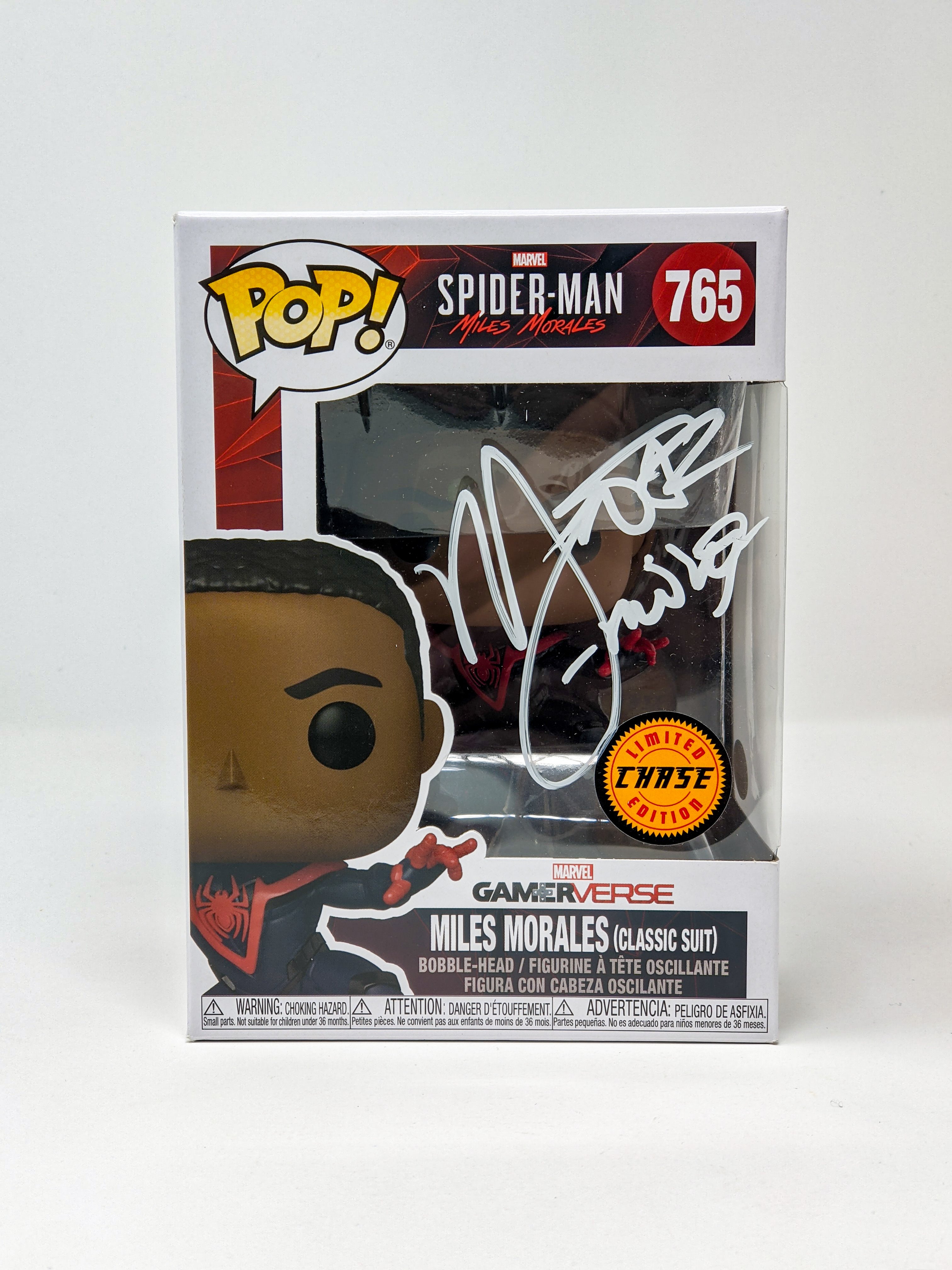 Nadji Jeter Spider-Man Miles Morales (Classic Suit) Chase Edition #765 Signed Funko Pop JSA Certified Autograph