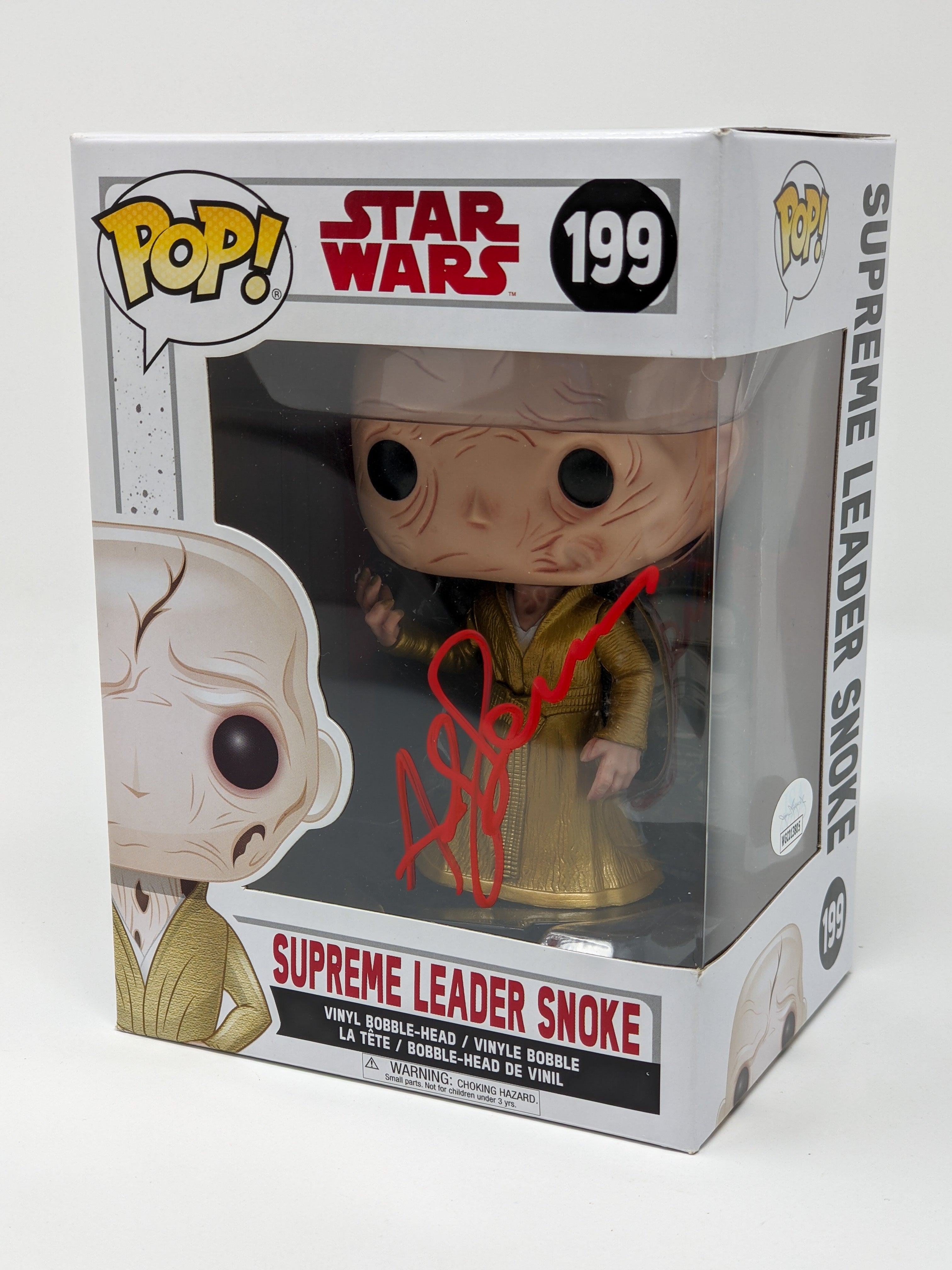 Andy Serkis Star Wars Supreme Leader Snoke #199 Signed Funko Pop JSA Certified Autograph