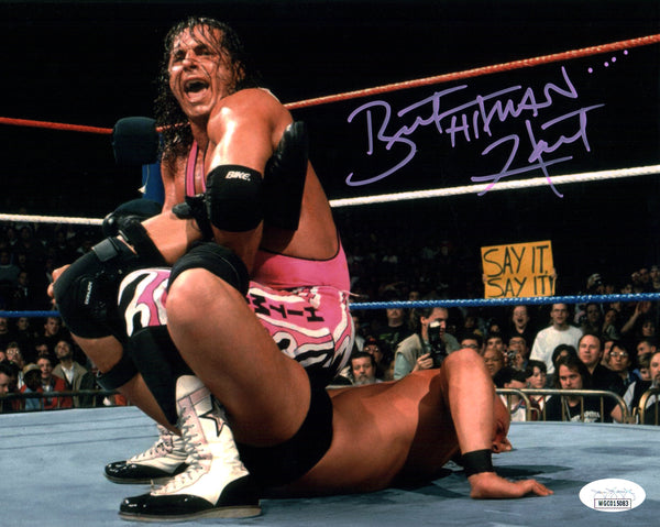 Bret The Hitman Hart Wrestling 8x10 Photo Signed Autograph JSA Certified COA