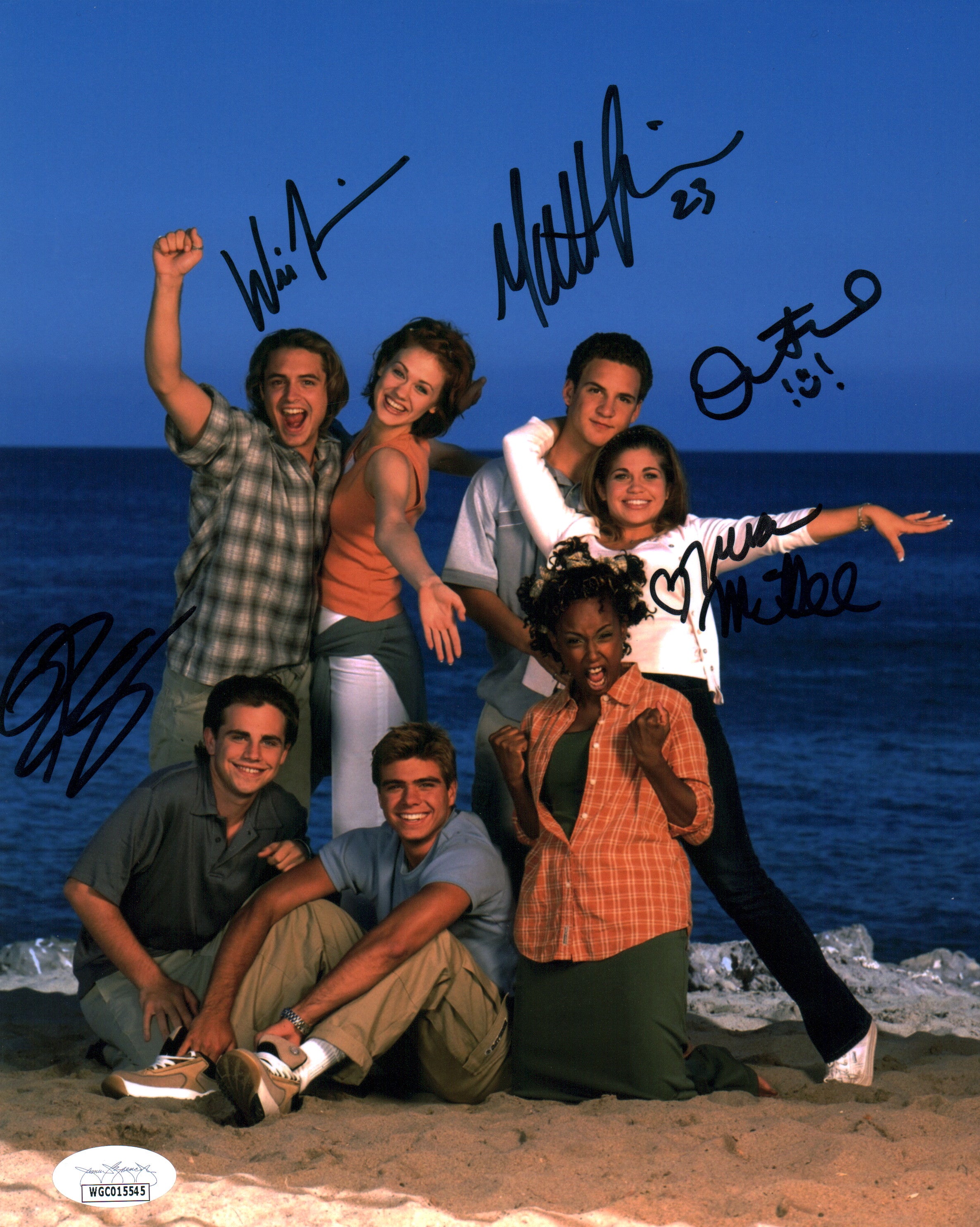 Boy Meets World 8x10 Signed Fishel Friedle Lawrence McGee Strong Cast Photo  JSA COA Certified Autograph