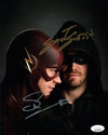 The Flash 8x10 Signed Amell Gustin Cast Photo JSA COA Certified Autograph