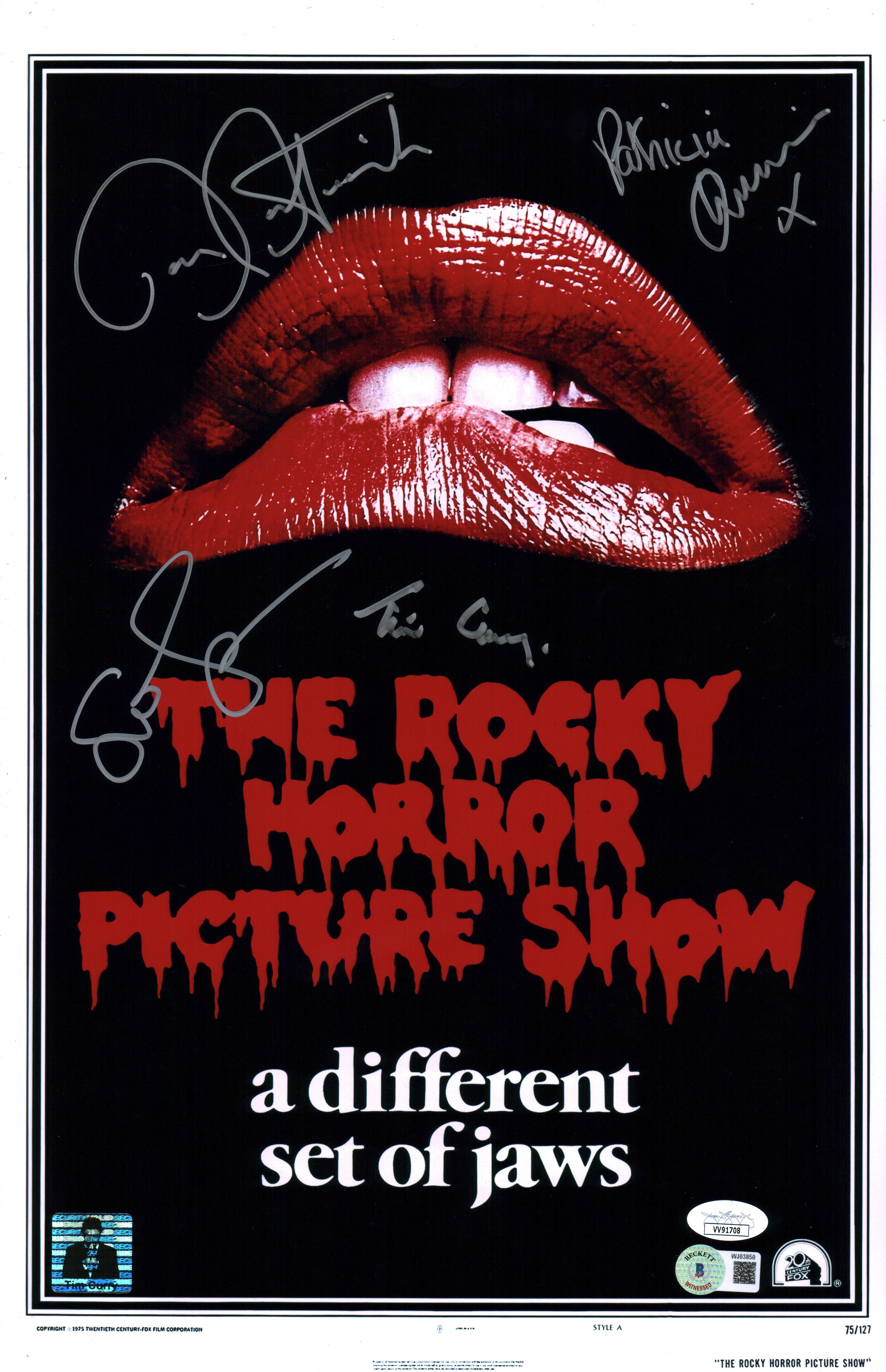 Rocky Horror Picture Show RHPS 11x17 Signed Bostwick Curry Quinn Sarandon Cast Photo Poster JSA Beckett Certified COA Autograph