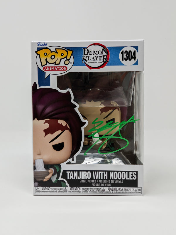 Zach Aguilar Demon Slayer Tanjiro With Noodles #867 Signed Funko Pop JSA Certified Autograph