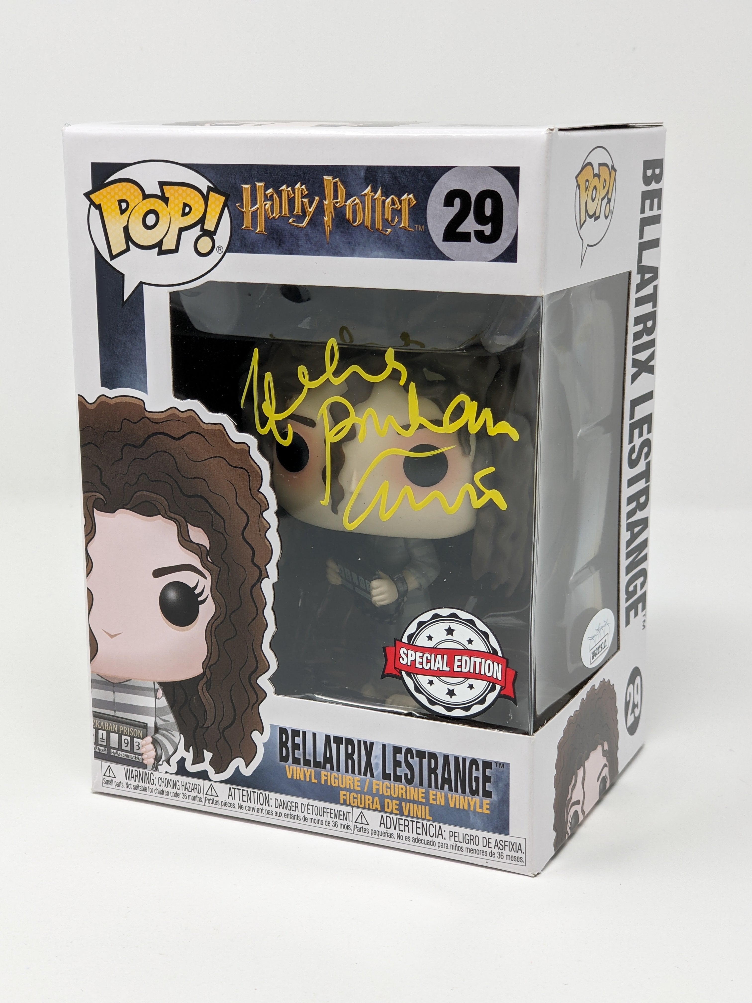 Helena Bonham Carter Bellatrix Lestrange #29 Special Edition Signed Funko Pop JSA COA Certified Autograph GalaxyCon