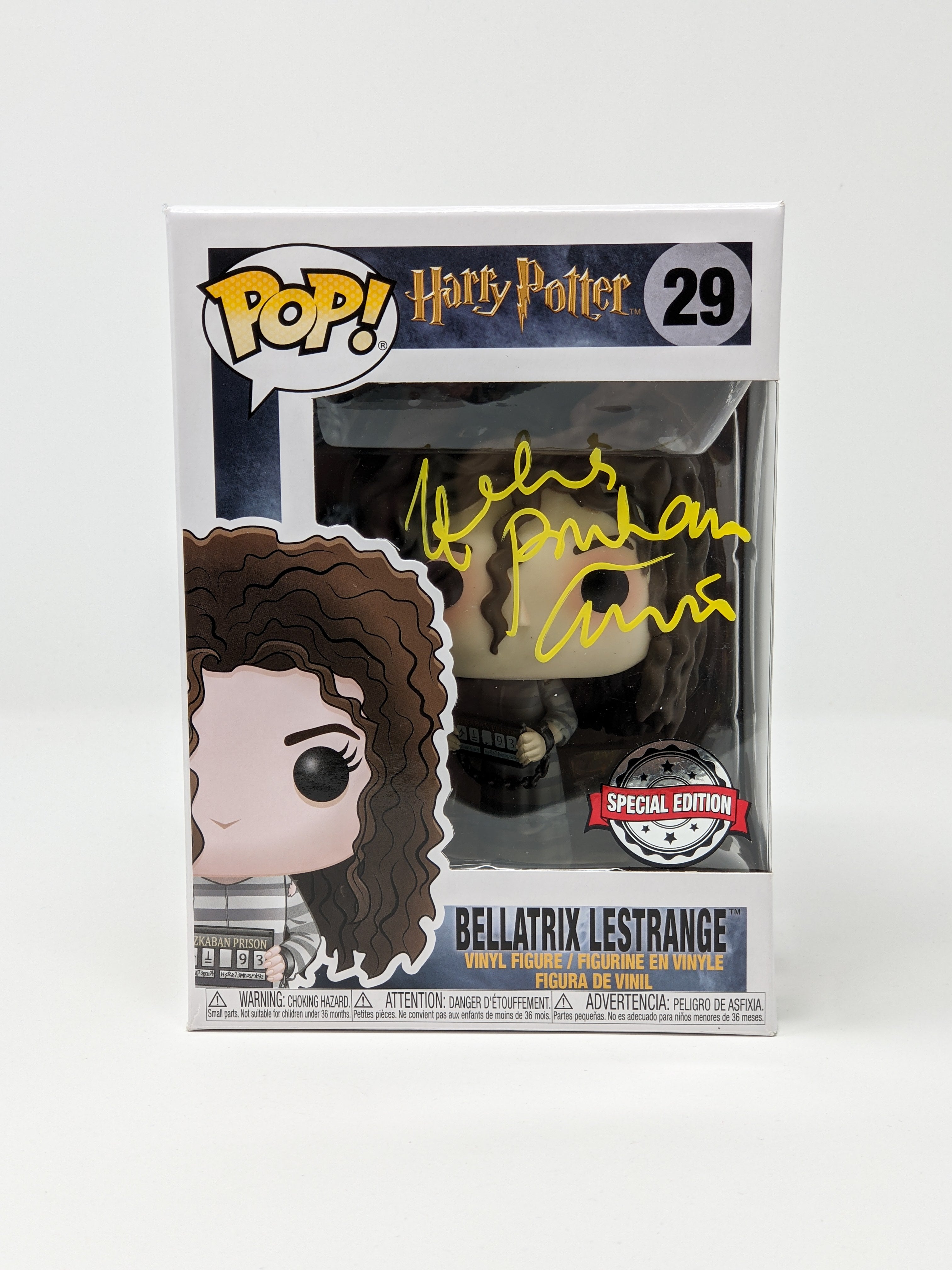 Helena Bonham Carter Bellatrix Lestrange #29 Special Edition Signed Funko Pop JSA Certified Autograph