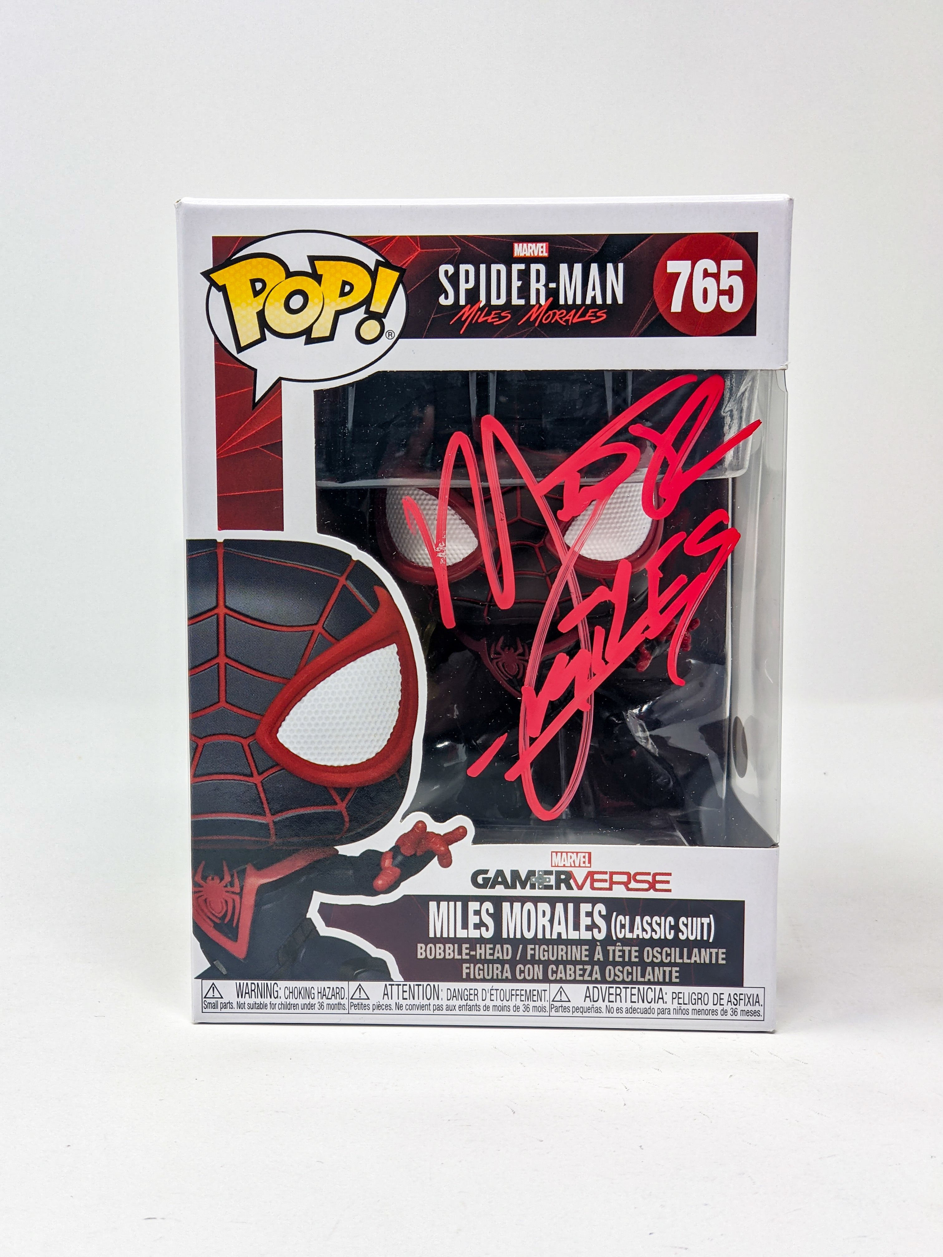 Nadji Jeter Spider-Man Miles Morales Classic Suit #765 Signed Funko Pop JSA Certified Autograph GalaxyCon