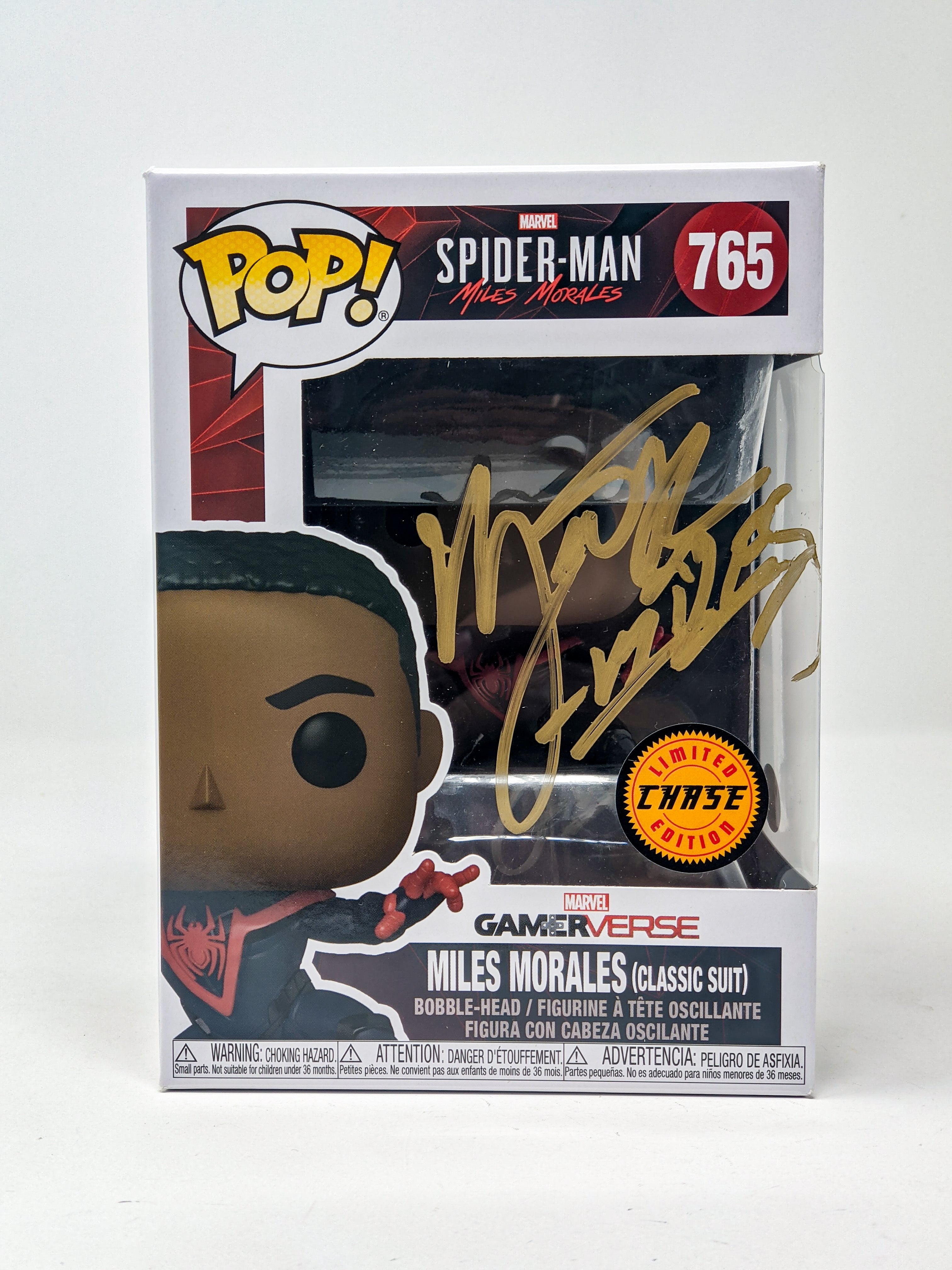 Nadji Jeter Spider-Man Miles Morales (Classic Suit) Chase Edition #765 Signed Funko Pop JSA Certified Autograph GalaxyCon