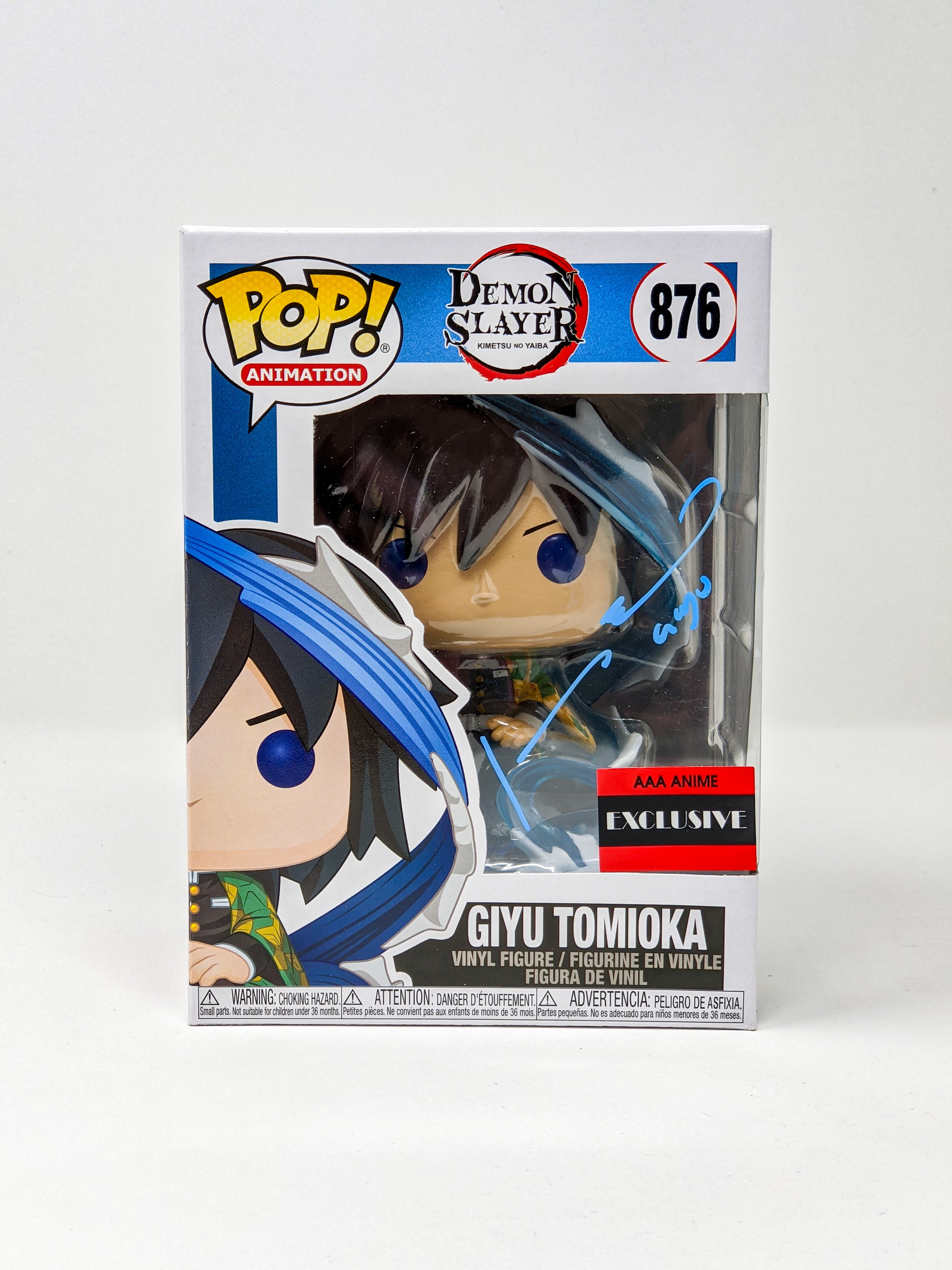 Johnny Yong Bosch Demon Slayer Giyu Tomioka #876 Signed Exclusive Funko POP  JSA Certified Autograph