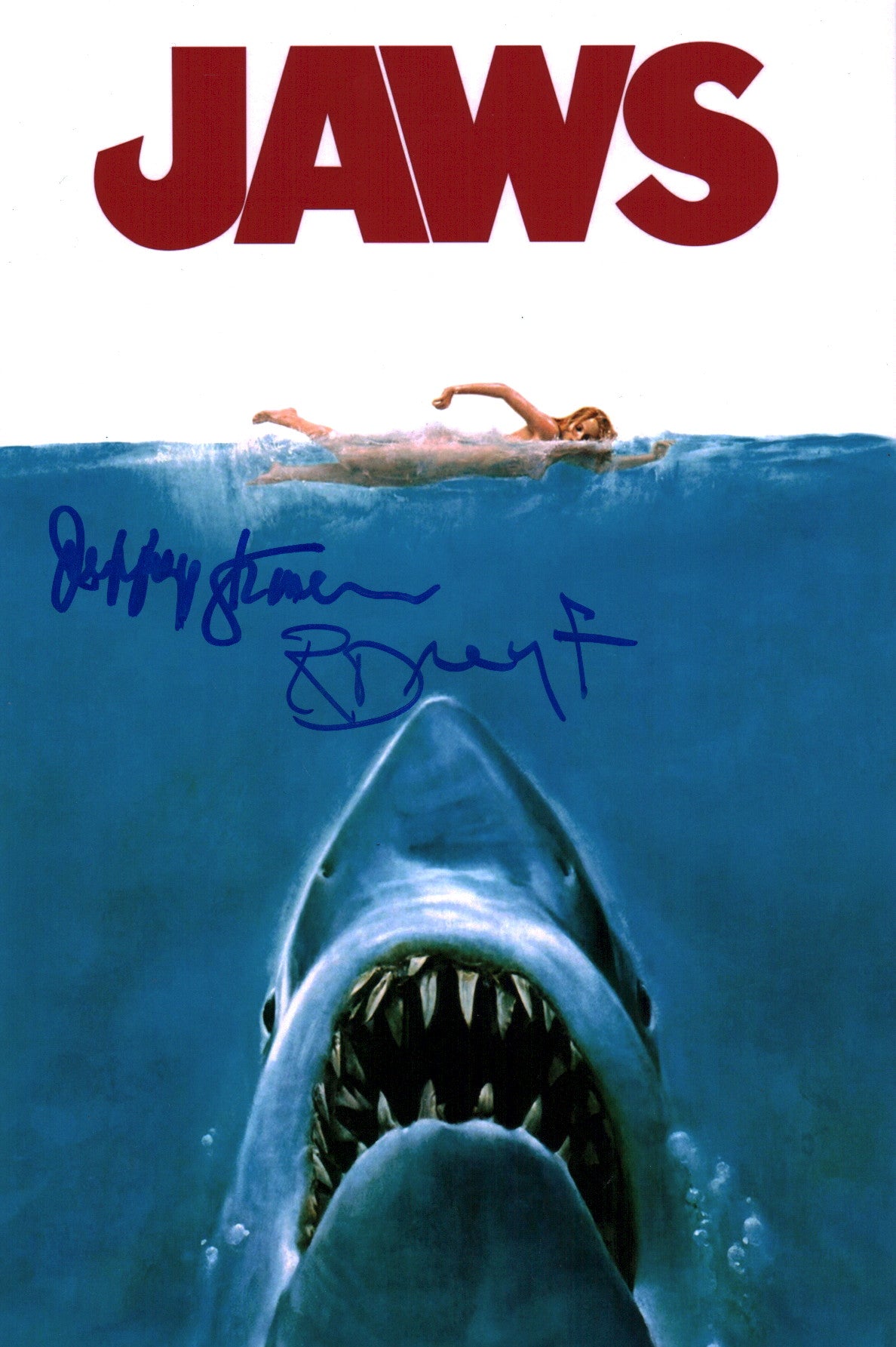 Jaws 8x12 Photo Cast x2 Signed Dreyfuss, Kramer JSA Certified Autograph