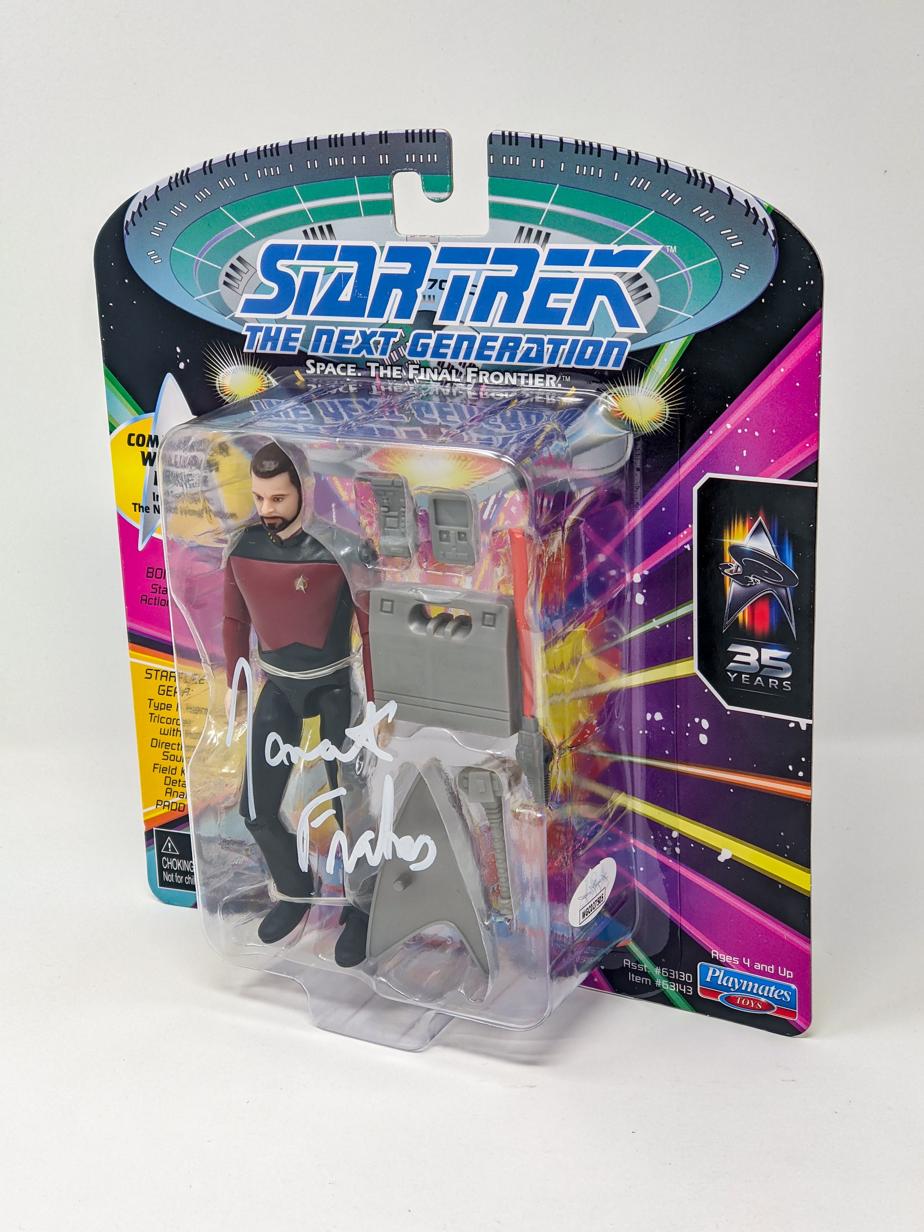 Jonathan Frakes Star Trek Commander William Riker Playmates Action Figure Signed JSA Certified Autograph