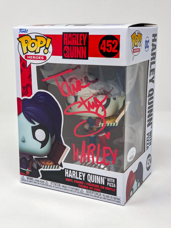 Tara Strong Harley Quinn (With Pizza) #452 Signed Funko Pop JSA Certified Autograph