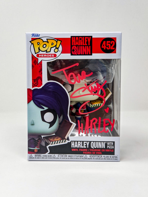 Tara Strong Harley Quinn (With Pizza) #452 Signed Funko Pop JSA Certified  Autograph