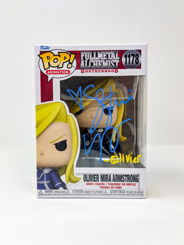 Stephanie Young Fullmetal Alchemist Olivier Mira Armstrong #1178 Signed Funko Pop JSA Certified Autograph GalaxyCon