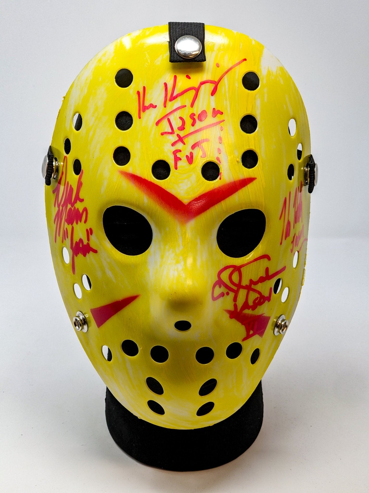 Friday the 13th JASON Hockey Mask Signed x4 Mears, Hodder, Graham, Kirzinger JSA Certified Autograph