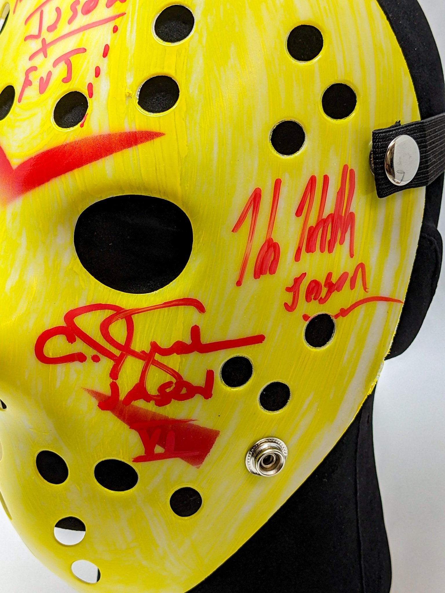 Friday the 13th JASON Hockey Mask Signed x4 Mears, Hodder, Graham, Kirzinger JSA Certified Autograph