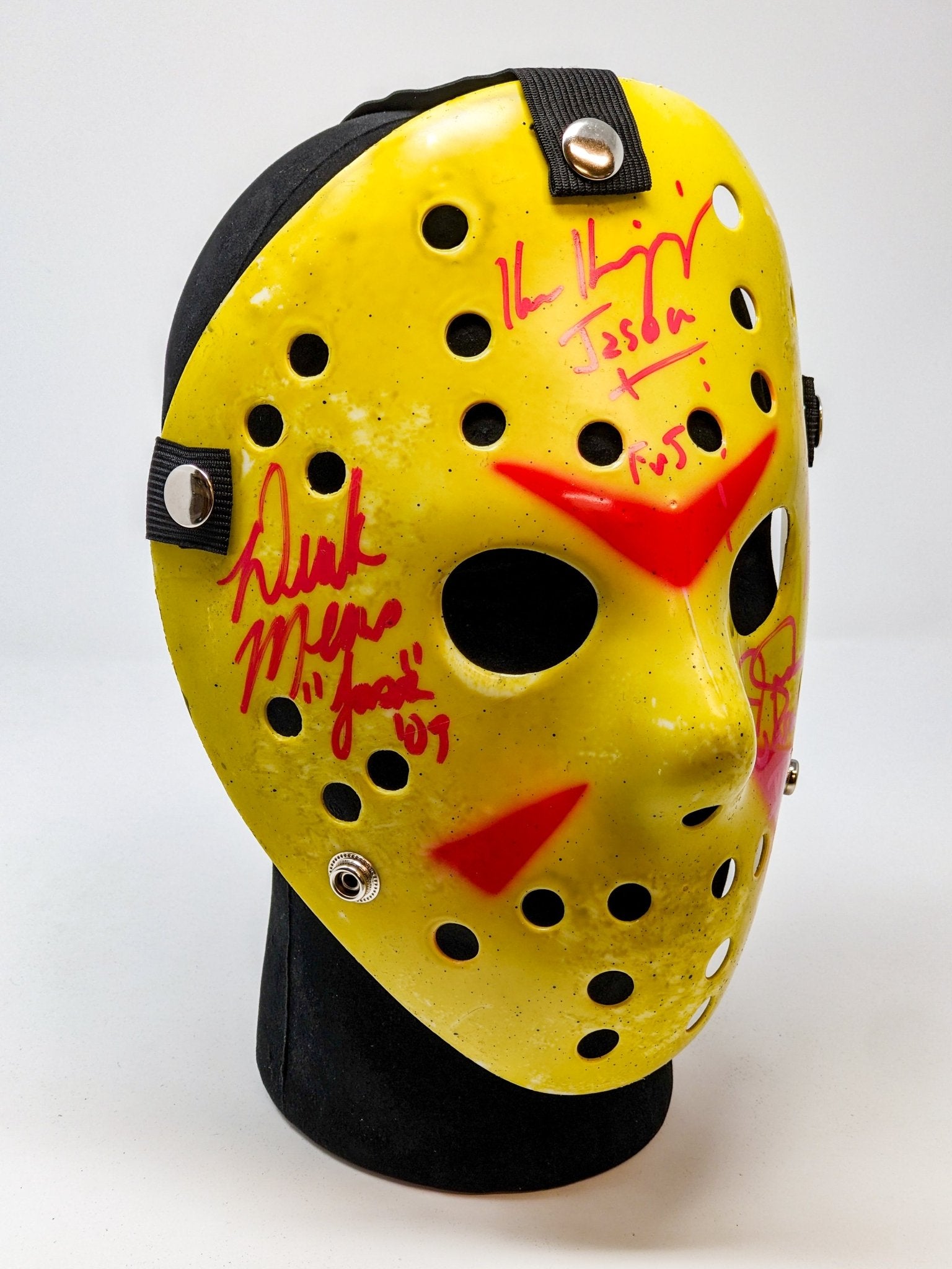 Friday the 13th JASON Hockey Mask Signed x4 Mears, Hodder, Graham, Kirzinger JSA Certified Autograph