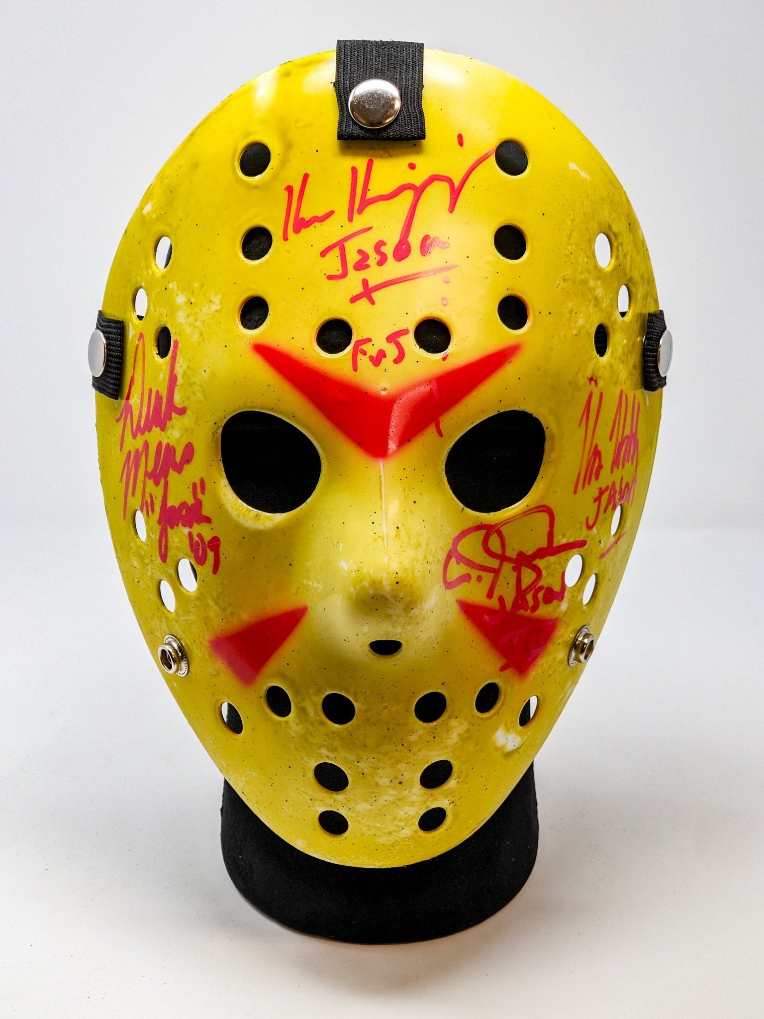 Friday the 13th JASON Hockey Mask Signed x4 Mears, Hodder, Graham, Kirzinger JSA Certified Autograph
