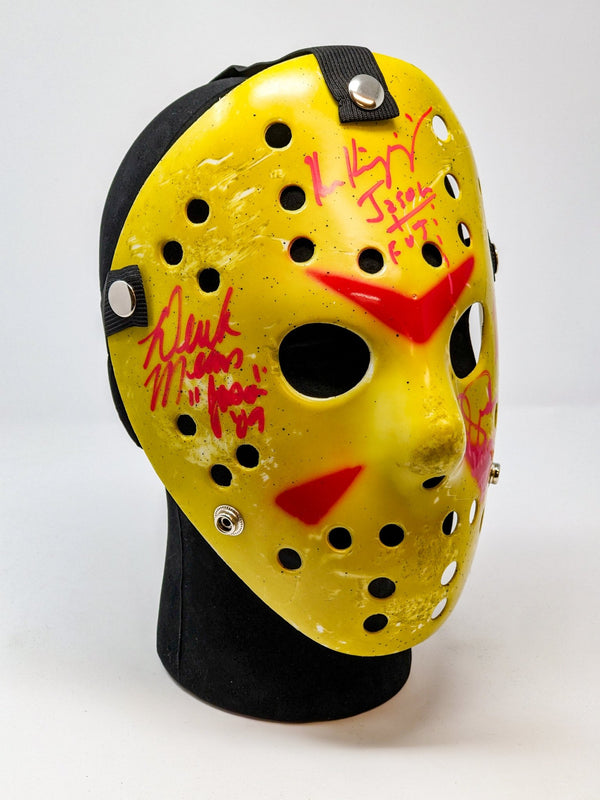 Friday the 13th JASON Hockey Mask Signed x4 Mears, Hodder, Graham, Kirzinger JSA Certified Autograph