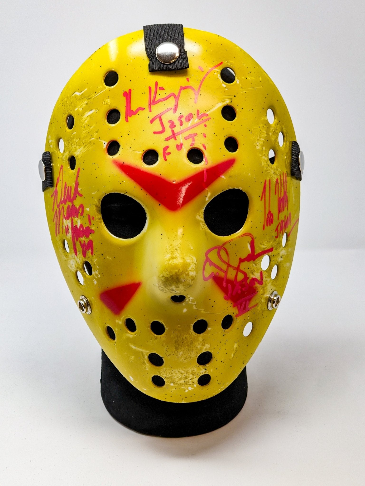 Friday the 13th JASON Hockey Mask Signed x4 Mears, Hodder, Graham, Kirzinger JSA Certified Autograph