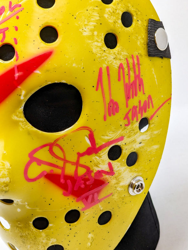 Friday the 13th JASON Hockey Mask Signed x4 Mears, Hodder, Graham, Kirzinger JSA Certified Autograph