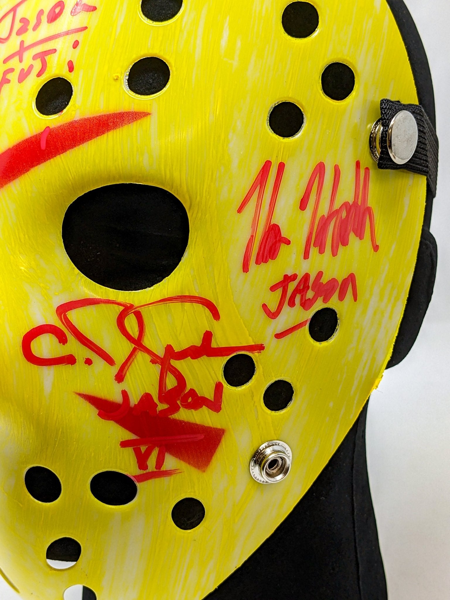 Friday the 13th JASON Hockey Mask Signed x4 Mears, Hodder, Graham, Kirzinger JSA Certified Autograph
