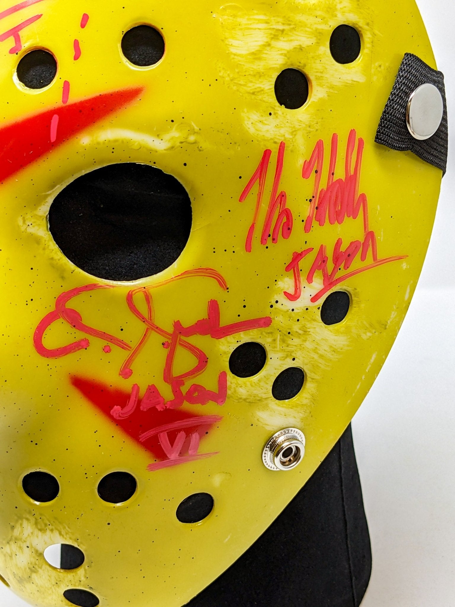 Friday the 13th JASON Hockey Mask Signed x4 Mears, Hodder, Graham, Kirzinger JSA Certified Autograph