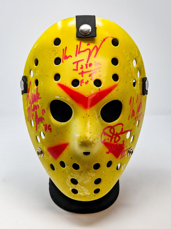 Friday the 13th JASON Hockey Mask Signed x4 Mears, Hodder, Graham, Kirzinger JSA Certified Autograph