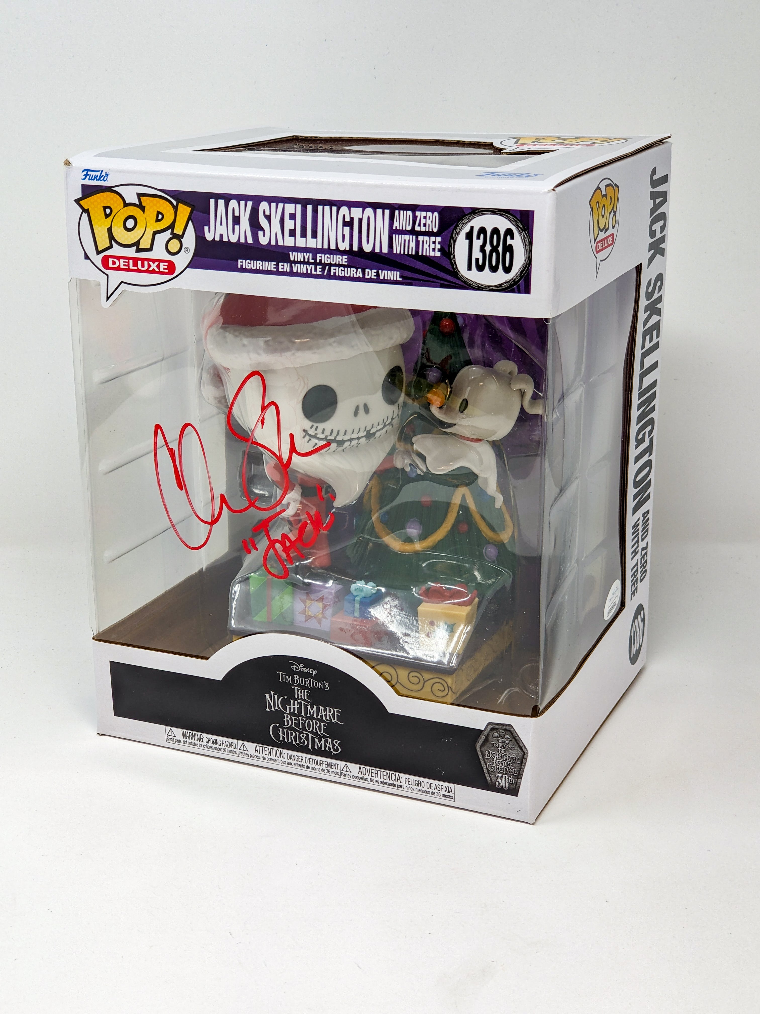 Chris Sarandon Disney Jack Skellington and Zero with Tree #1386 Large Signed Funko Pop JSA Certified Autograph