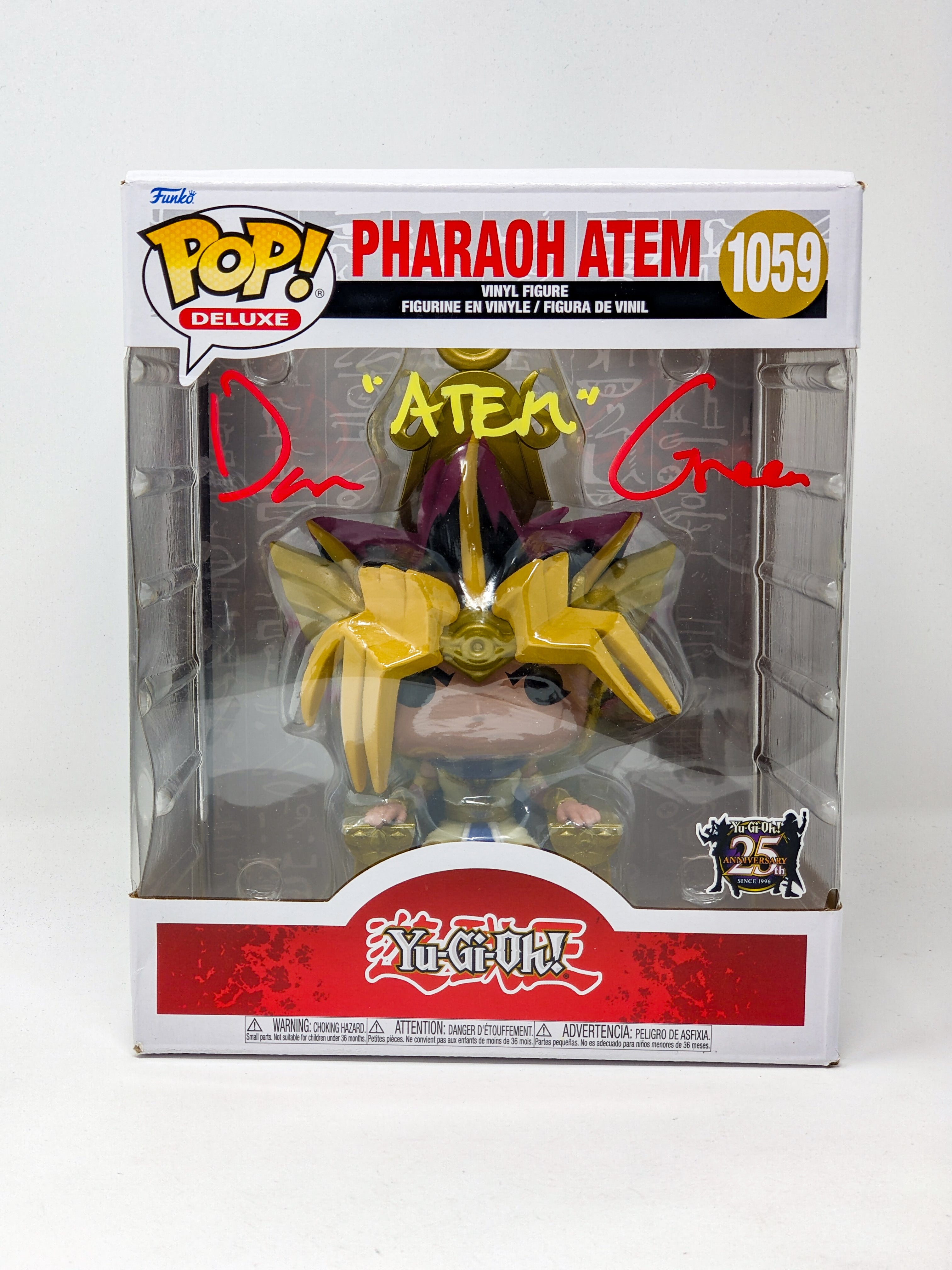 Dan Green YuGiOh Pharaoh Atem #1059 Signed Deluxe Funko Pop JSA Certified Autograph