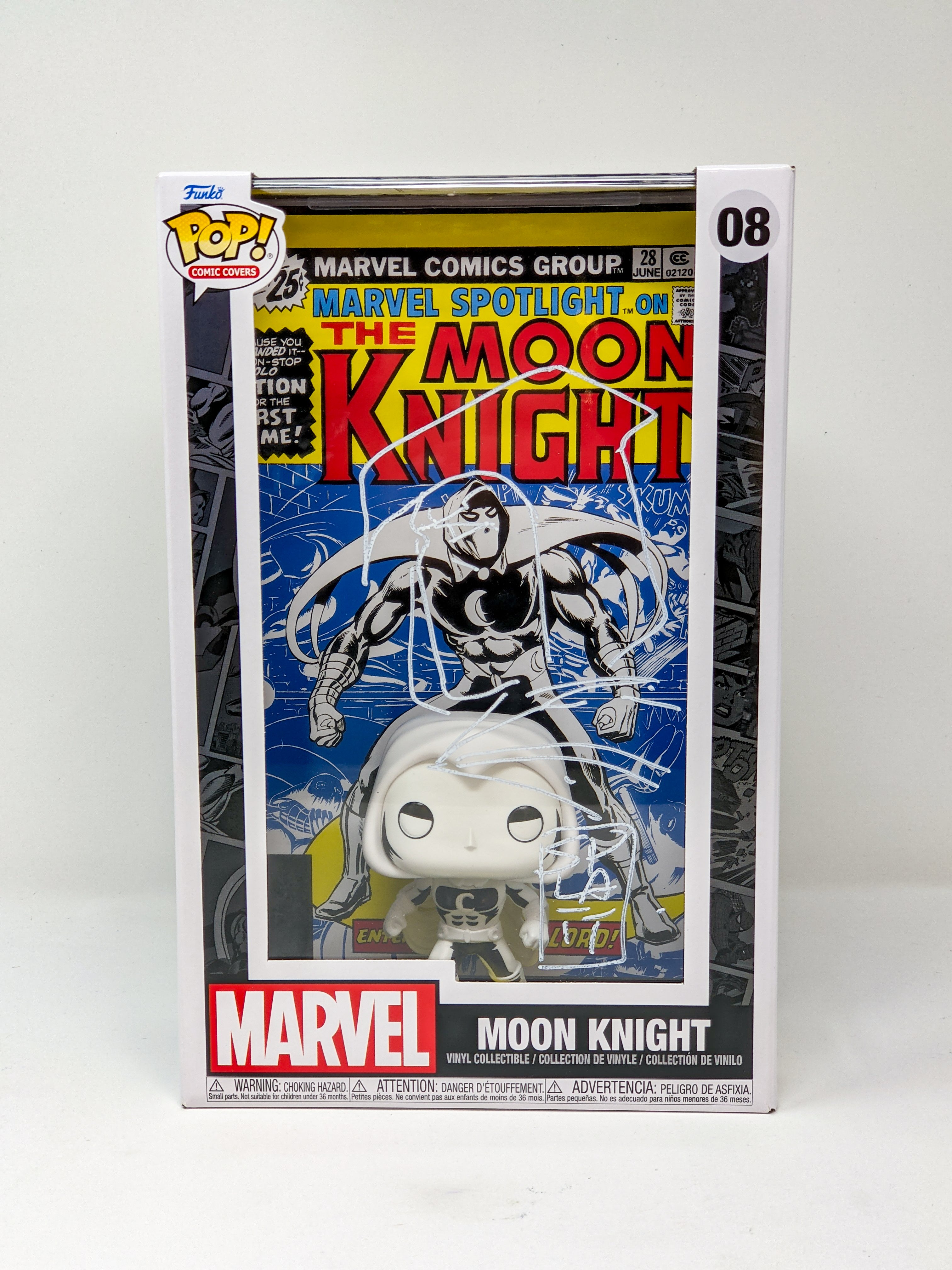 Stephen Platt MOON KNIGHT #08 Signed & Remarqued Funko Pop Comic Cover JSA Certified Autograph