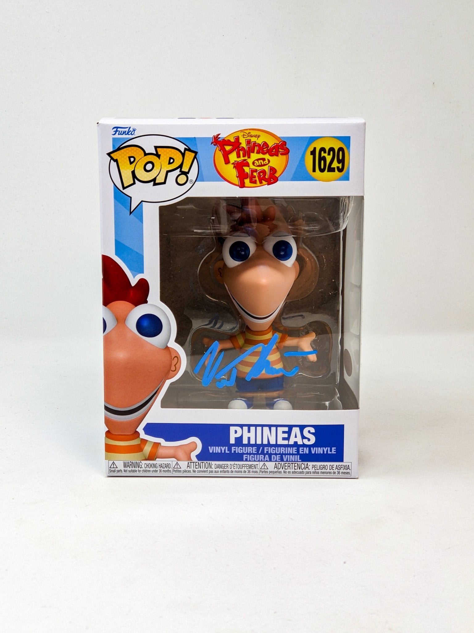 Vincent Martella Phineas and Ferb #1629 PHINEAS Signed Funko Pop JSA Certified Autograph