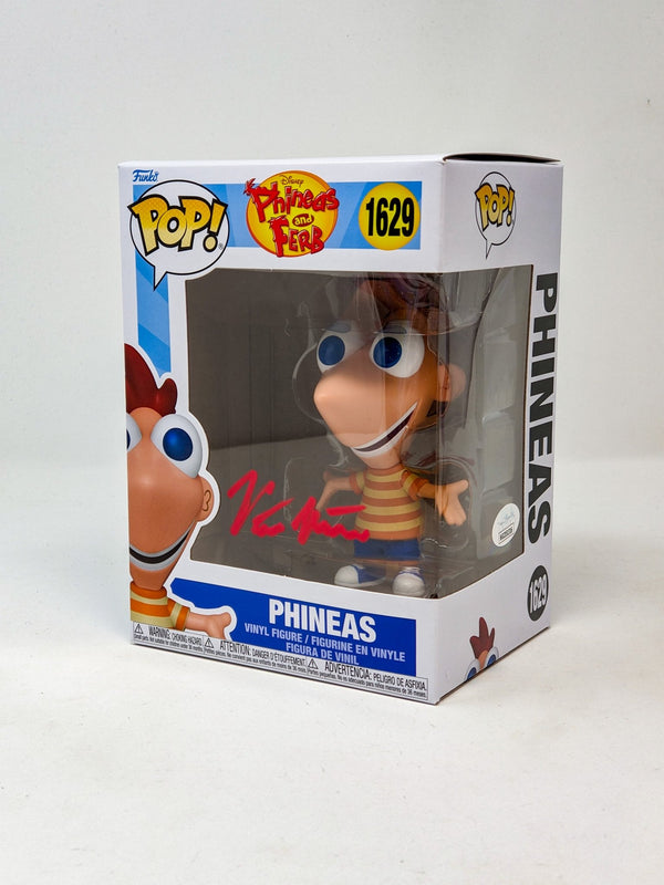 Vincent Martella Phineas and Ferb #1629 PHINEAS Signed Funko Pop JSA Certified Autograph