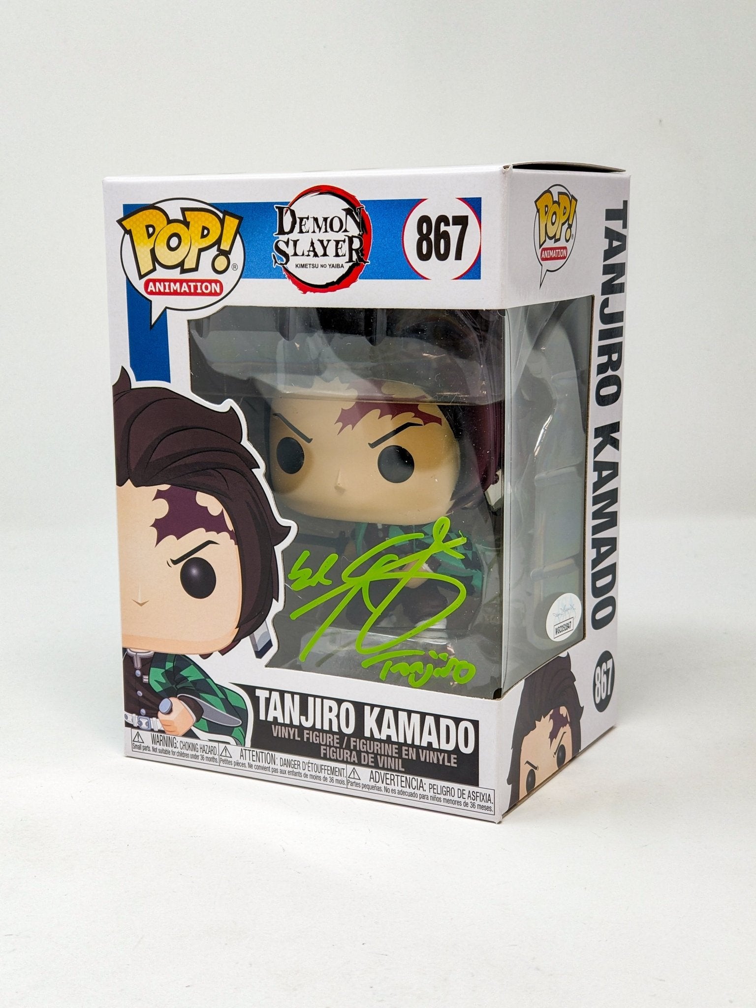 Zach Aguilar Demon Slayer Tanjiro Kamado #867 Signed Funko Pop JSA Certified Autograph