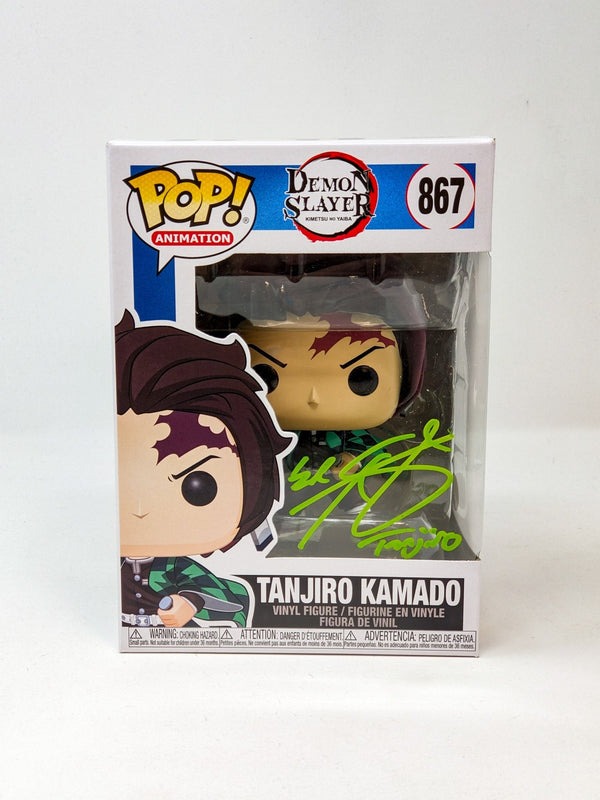 Zach Aguilar Demon Slayer Tanjiro Kamado #867 Signed Funko Pop JSA Certified Autograph