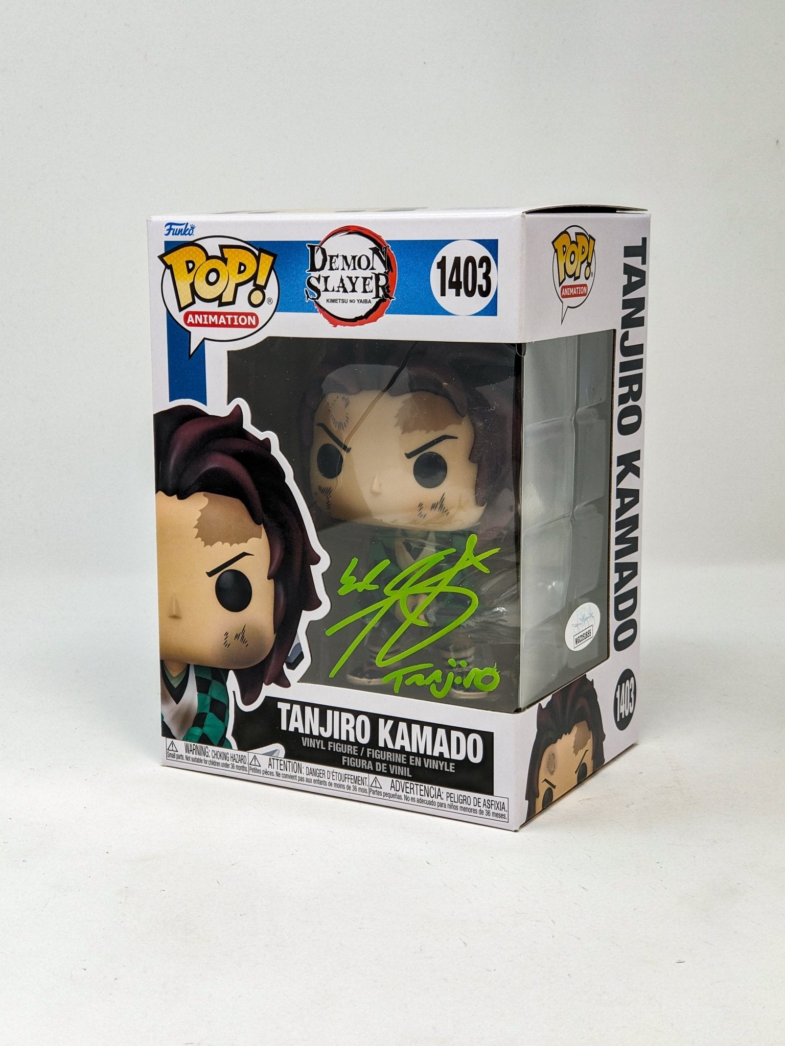 Zach Aguilar Demon Slayer Tanjiro Kamado #1403 Signed Funko Pop JSA Certified Autograph