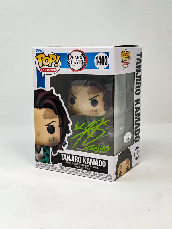 Zach Aguilar Demon Slayer Tanjiro Kamado #1403 Signed Funko Pop JSA Certified Autograph